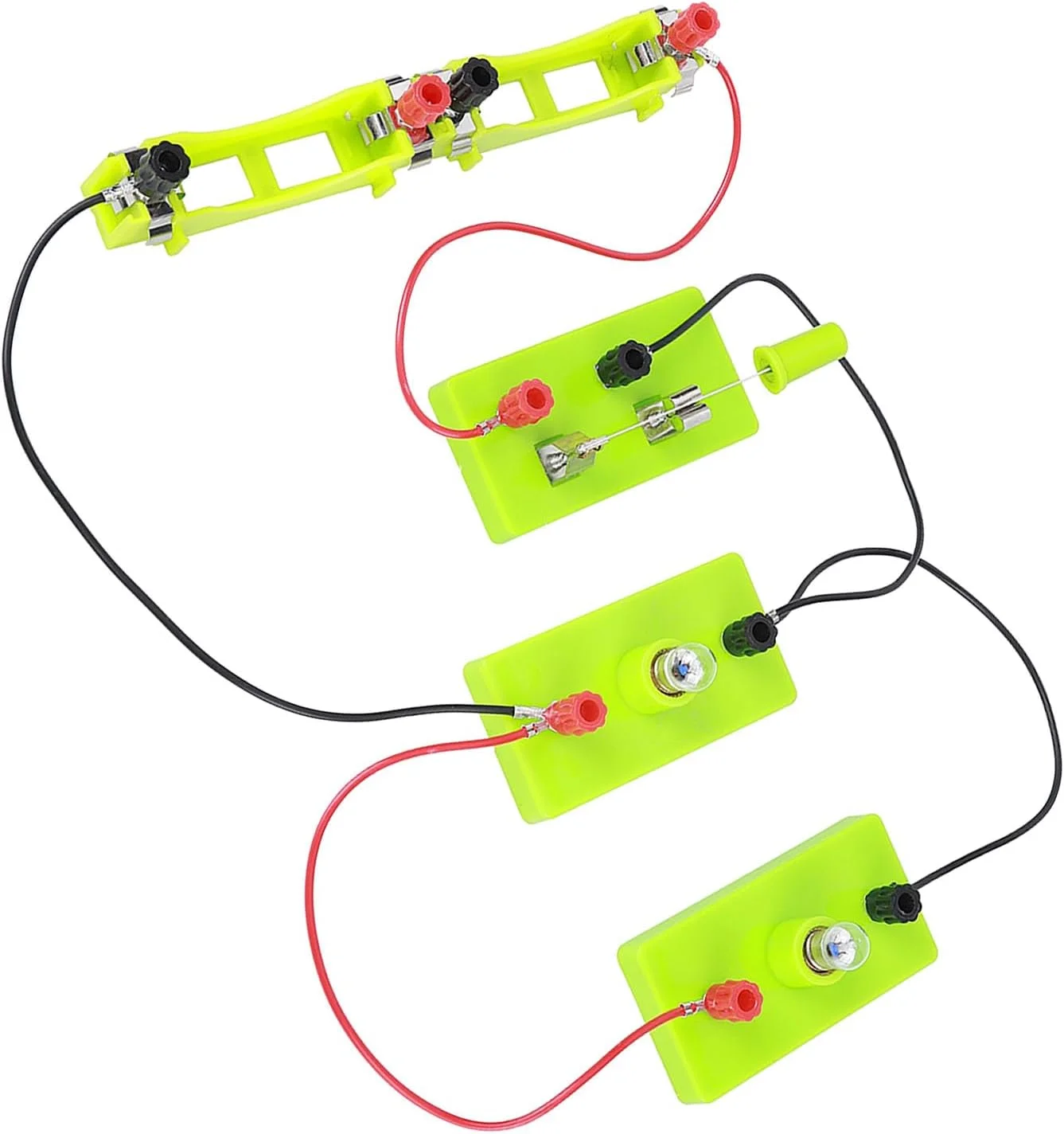 اسباب بازی آموزشی برق، مجموعه مدار موازی سری DIY برای کودکان، اسباب بازی آموزشی آموزش توانایی عملی. جنس: پلاستیک، مناسب برای کودکان بالای 4 سال (مدار