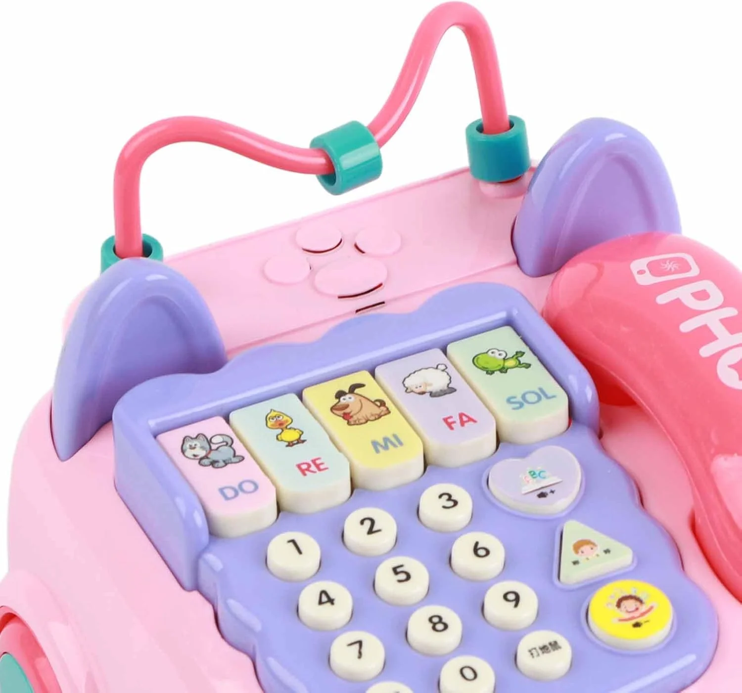 تلفن اسباب بازی کشیدنی کودک، تلفن بازی وانمودی آموزشی برای بازی پیاده روی کودک (صورتی) تلفن اسباب بازی کشیدنی کودک، تلفن بازی وانمودی آموزشی برای بازی پیاده روی کودک (صورتی)