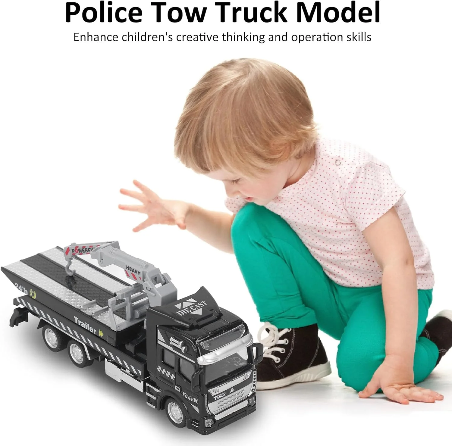 اسباب بازی کامیون یدک کش عقب کشیدنی - مدل مینیاتوری برای پسران و دختران