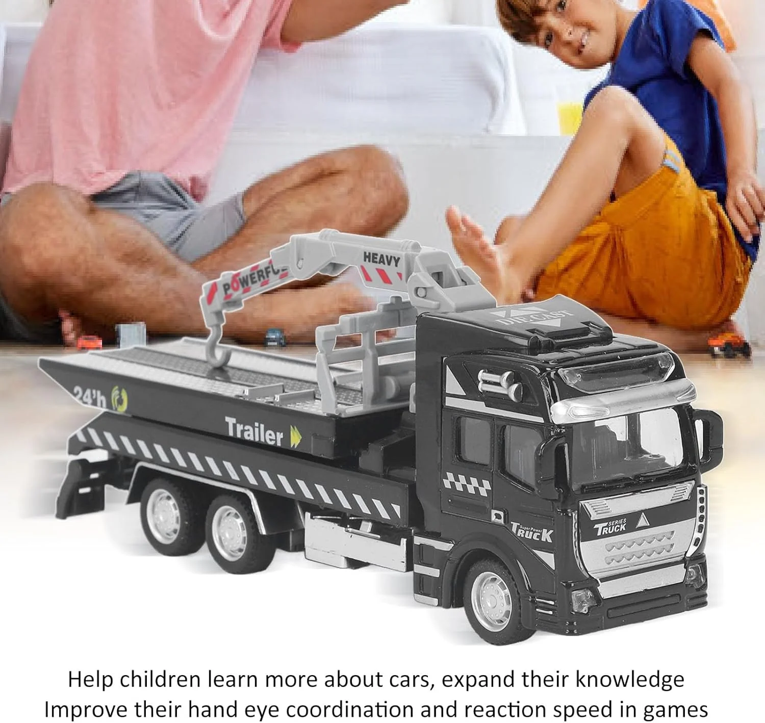 اسباب بازی کامیون یدک کش عقب کشیدنی - مدل مینیاتوری برای پسران و دختران