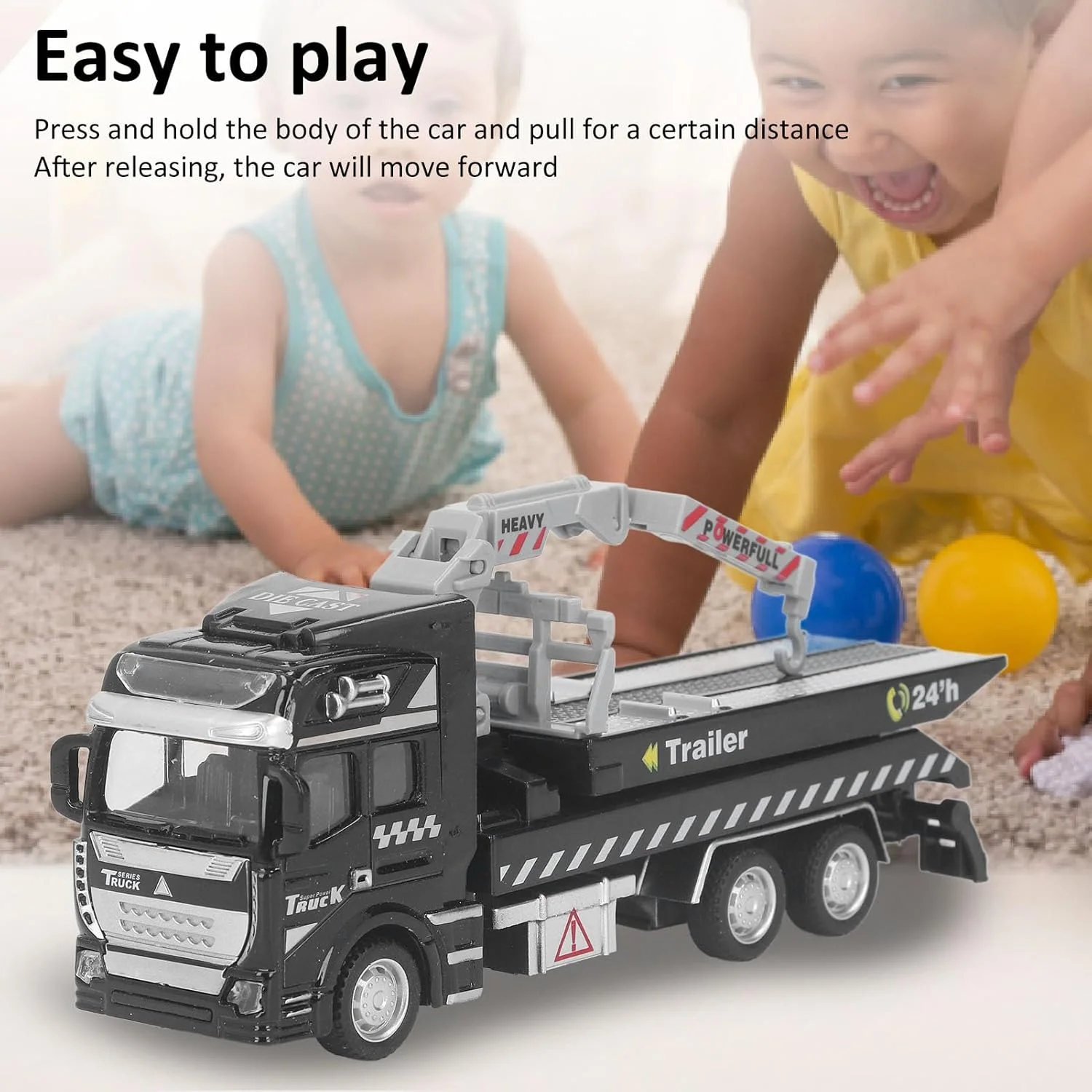 اسباب بازی کامیون یدک کش عقب کشیدنی - مدل مینیاتوری برای پسران و دختران