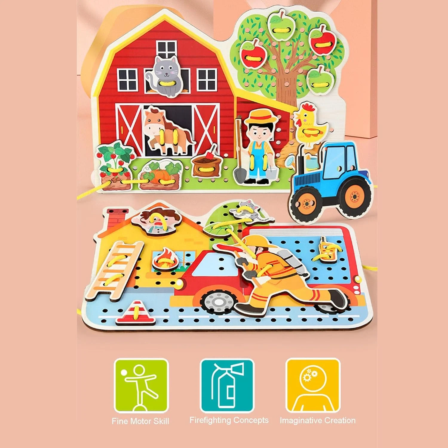 اسباب بازی صحنه بندبازی، اسباب بازی آموزشی چوبی برای یادگیری زودهنگام کودکان