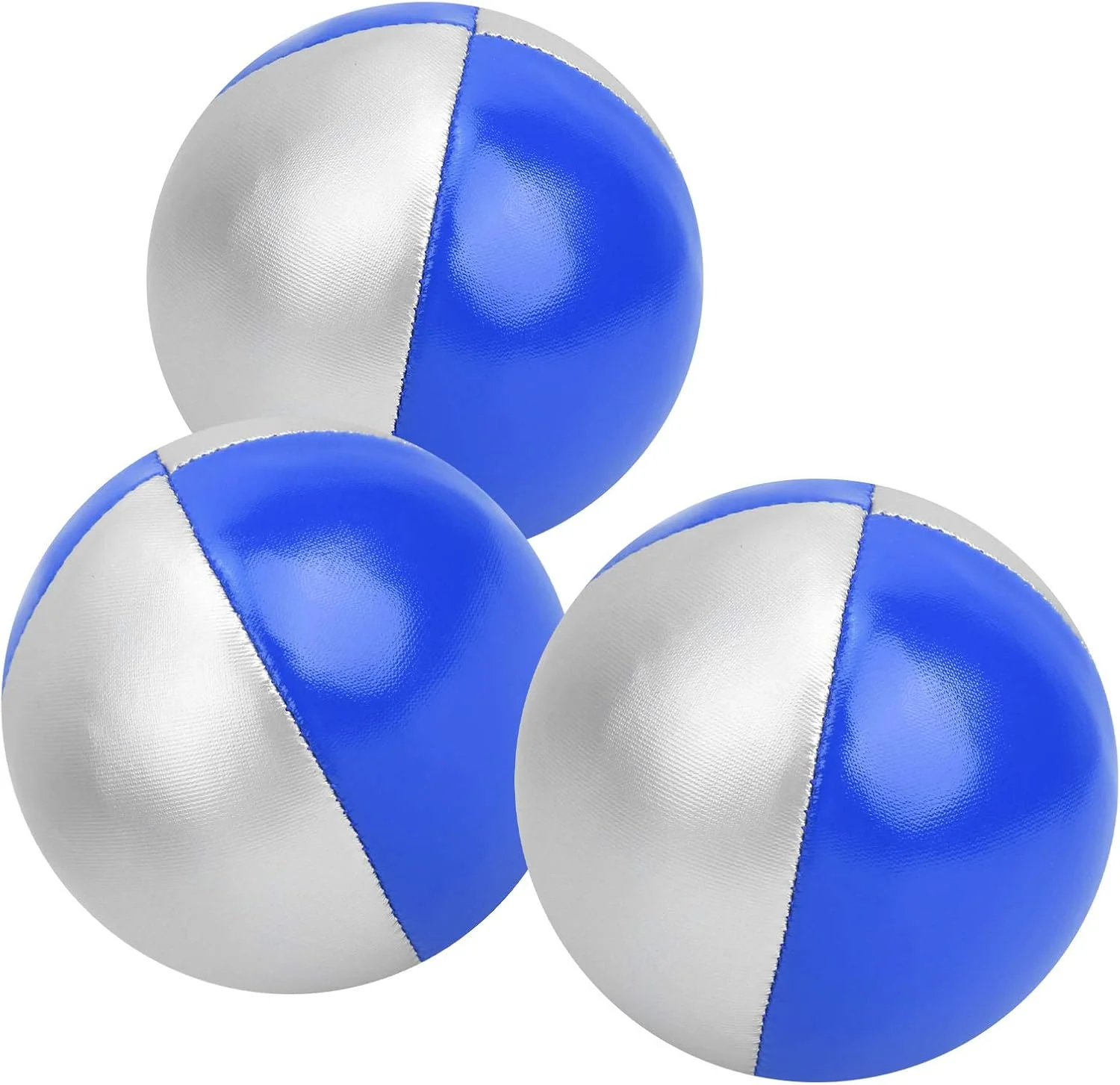 توپ شعبده بازی Keenso، 3 عدد توپ پرتاب شعبده بازی نمایش متنوع، اسباب بازی آموزشی پازلی سرگرم کننده برای اوقات فراغت در فضای داخلی (آبی/نقره ای)