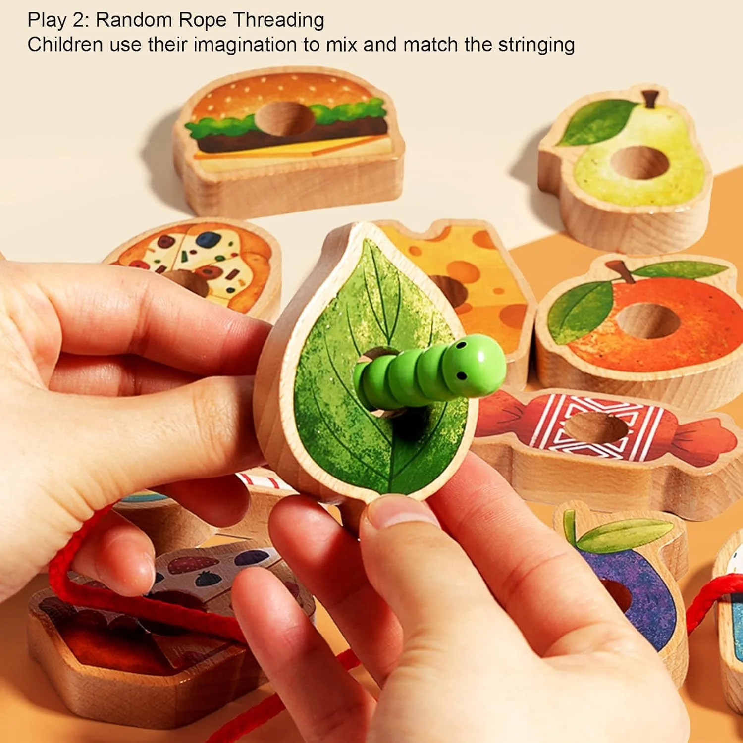 اسباب بازی مهره های چوبی بنددار، اسباب بازی آموزشی برای کودکان نوپا، با توسعه مفاهیم ریاضی و مهارت های حل مسئله اسباب بازی مهره های چوبی بنددار، اسباب بازی آموزشی برای کودکان نوپا، با توسعه مفاهیم ریاضی و مهارت های حل مسئله