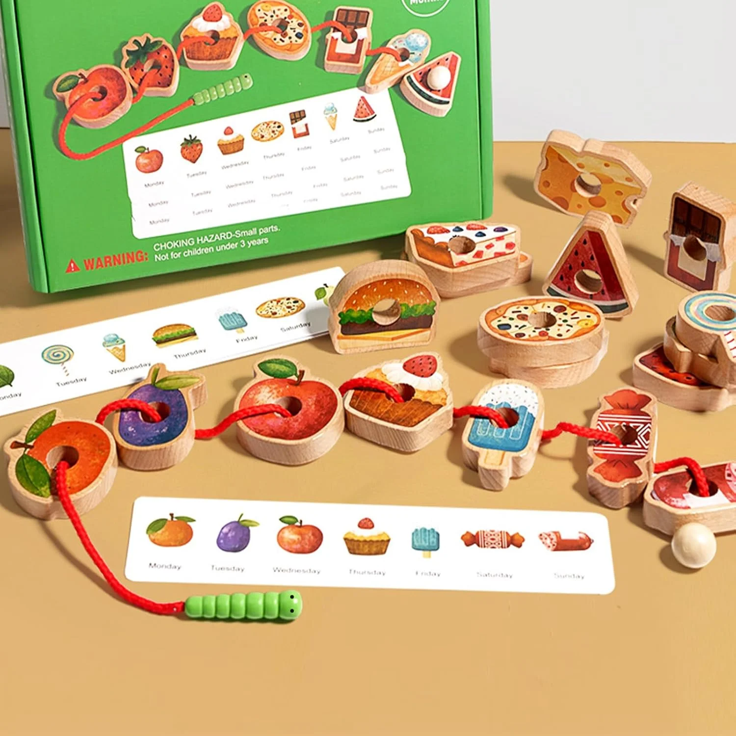 اسباب بازی مهره های چوبی بنددار، اسباب بازی آموزشی برای کودکان نوپا، با توسعه مفاهیم ریاضی و مهارت های حل مسئله اسباب بازی مهره های چوبی بنددار، اسباب بازی آموزشی برای کودکان نوپا، با توسعه مفاهیم ریاضی و مهارت های حل مسئله