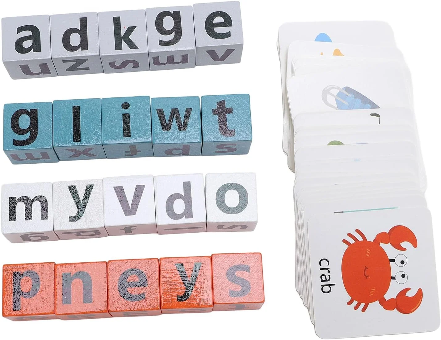 فلش کارت های حروف الفبا، اسباب بازی های آموزشی بلوک های یادگیری پیش دبستانی برای کودکان نوپا