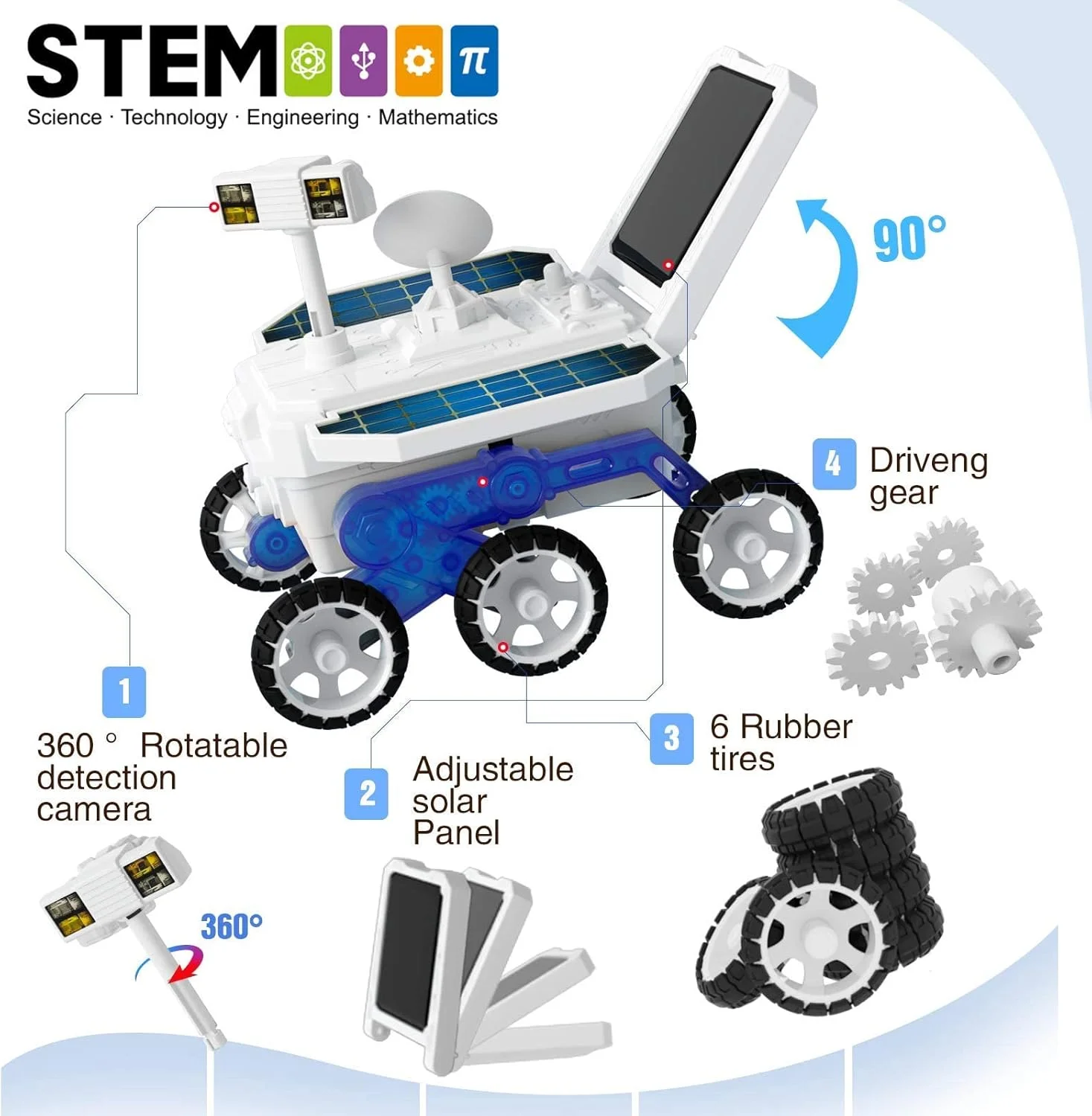 پروژه های اسباب بازی فضایی SYOSI STEM برای کودکان 8-12 سال به بالا، ماشین مریخ نورد خورشیدی DIY، کیت های ساخت مهندسی ربات آزمایش علمی، هدایای تولد آموزشی برای کودکان 6-14 ساله پروژه های اسباب بازی فضایی SYOSI STEM برای کودکان 8-12 سال به بالا، ماشین مریخ نورد خورشیدی DIY، کیت های ساخت مهندسی ربات آزمایش علمی، هدایای تولد آموزشی برای کودکان 6-14 ساله