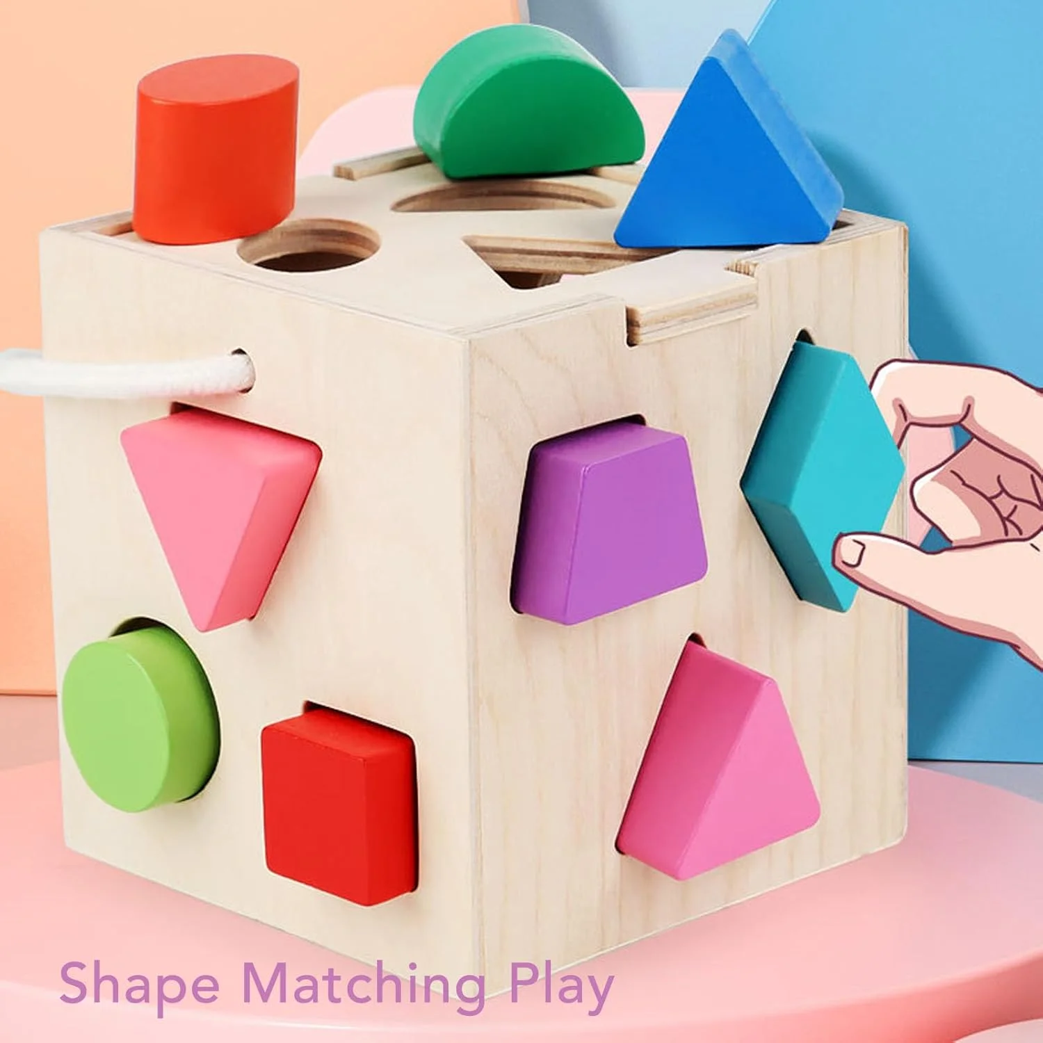 اسباب بازی تطبیق اشکال، اسباب بازی شناختی رنگی چوبی با 13 سوراخ برای کودکان بالای 1 سال اسباب بازی تطبیق اشکال، اسباب بازی شناختی رنگی چوبی با 13 سوراخ برای کودکان بالای 1 سال