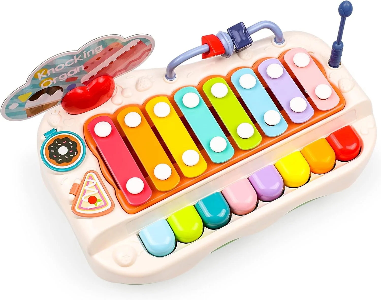 اسباب بازی پیانو کودک SYOSI، آلات موسیقی چند منظوره برای کودکان نوپا، هدیه آموزشی زودهنگام برای پسران و دختران 2، 3، 4، 5 و 6 ساله