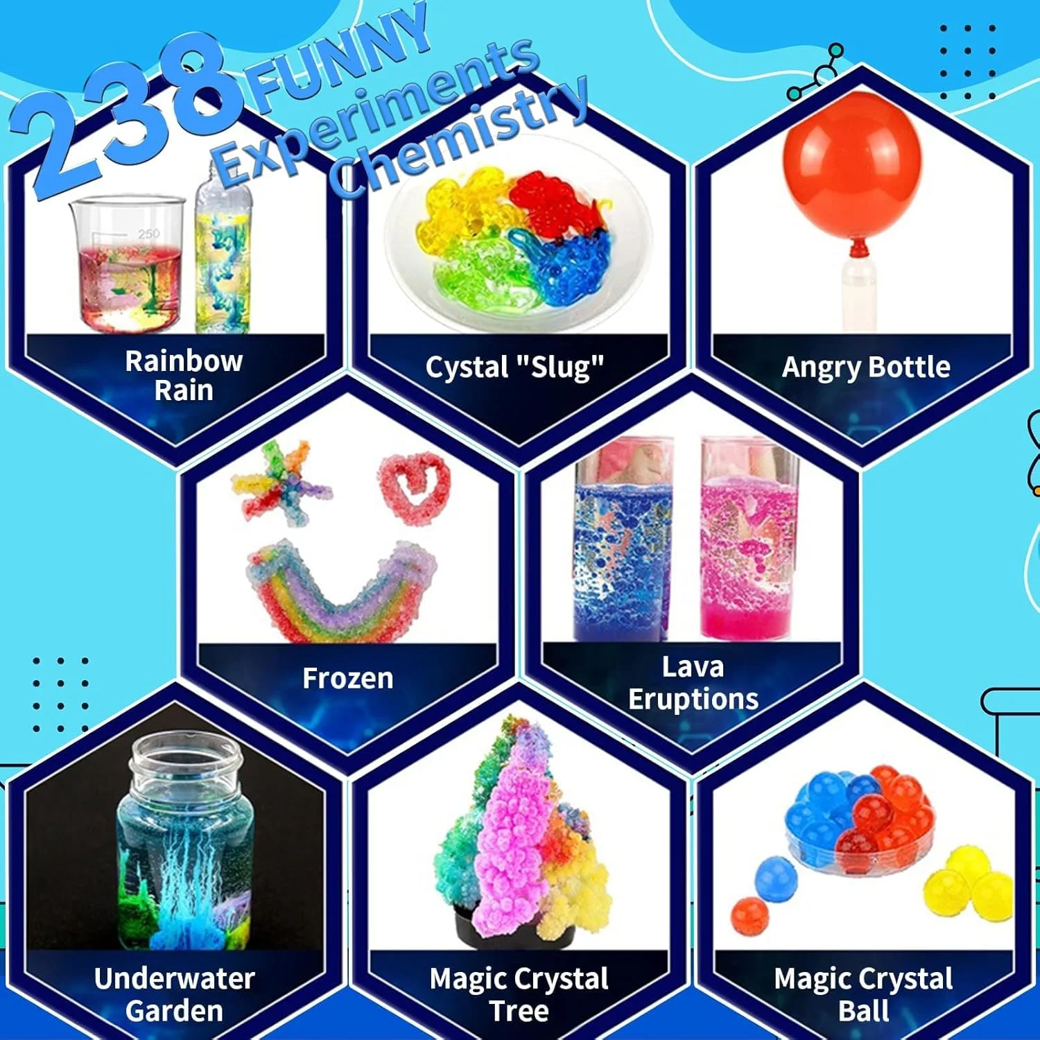 کیت آزمایش علمی SYOSI برای کودکان - بیش از 80 وسیله و ابزار آزمایشگاهی، اسباب بازی های علمی برای دختران و پسران، 238 آزمایش، اسباب بازی آموزشی کوچک سازنده فناوری DIY برای سنین 5-12 سال
