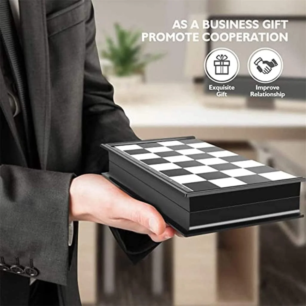 ست شطرنج SYOSI، بازی تخته ای شطرنج تاشو مغناطیسی مسافرتی، مهره های سیاه و سفید، شطرنج، چکرز، تخته نرد، نگهداری آسان، اسباب بازی های آموزشی برای کودکان و بزرگسالان، 1 عدد