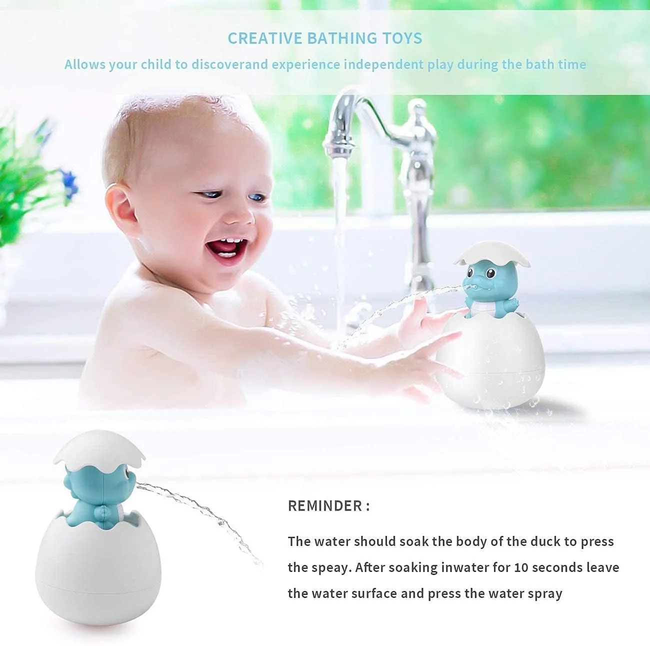 اسباب بازی حمام دایناسور آموزشی SYOSI برای کودکان نوپا، اسباب بازی آب پاش وان حمام برای کودکان، اسباب بازی آب پاش استخر سرگرم کننده برای پسران و دختران، هدیه ایده آل سیسمونی برای سرگرمی در زمان حمام