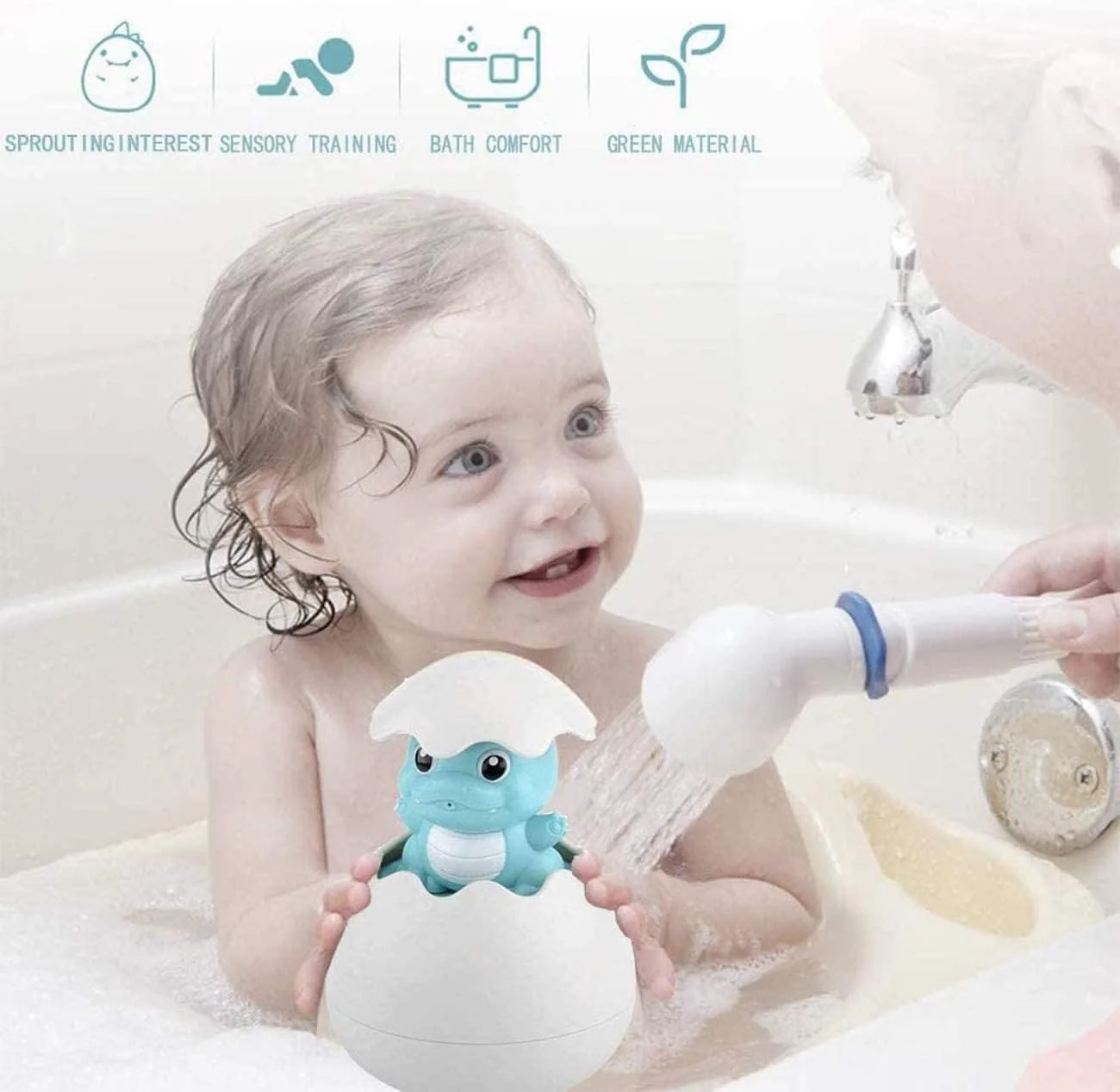 اسباب بازی حمام کودک SYOSI، اسباب بازی استخر آب پاش دایناسور برای کودکان نوپا، اسباب بازی های آموزشی حمام با آب پاش برای پسران و دختران، هدیه اسباب بازی های آب پاش