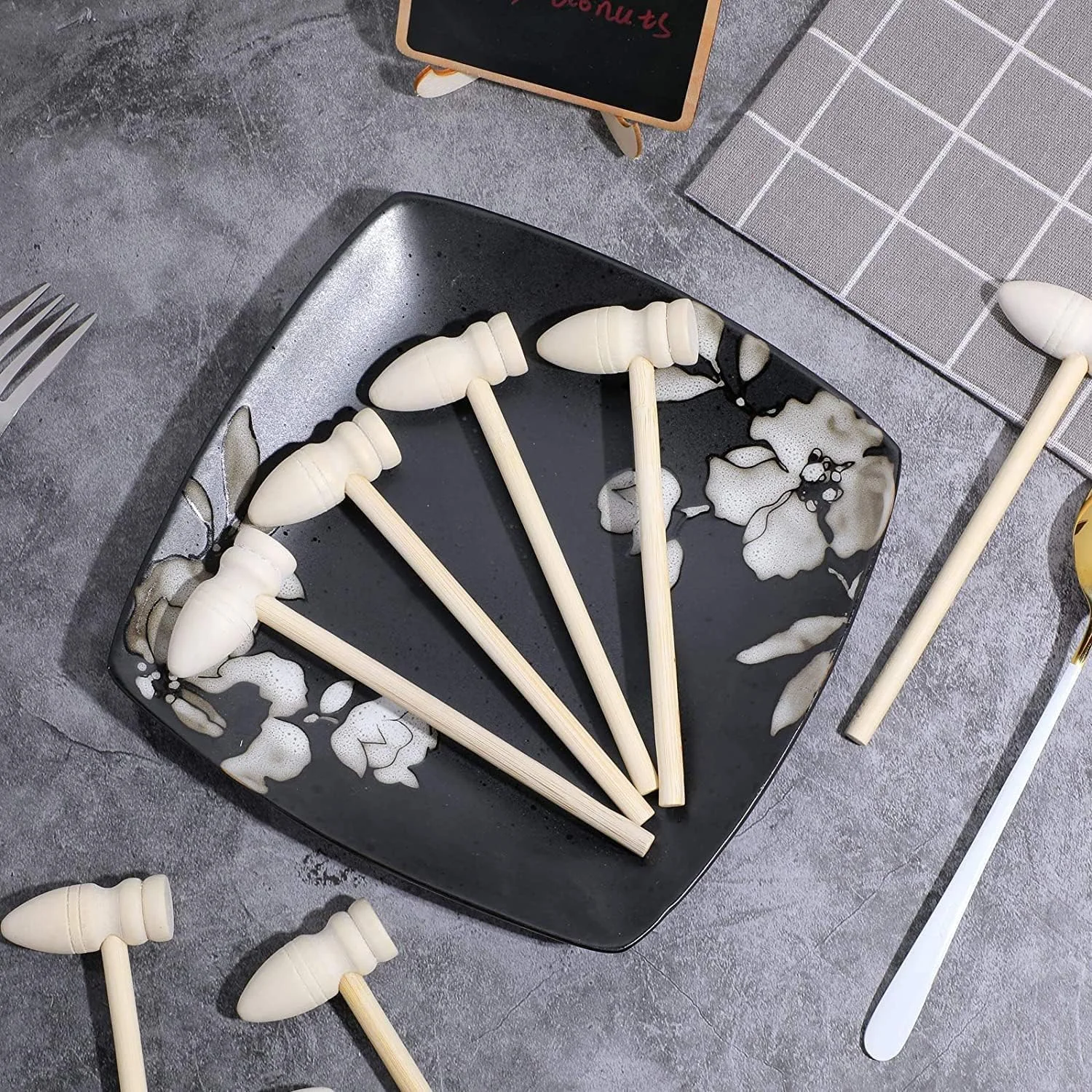 چکش های چوبی کوچک SYOSI، چکش خرچنگ، چکش غذاهای دریایی، اسباب بازی های کوبیدنی، Martillo De Madera، چکش های چوبی جامد طبیعی برای پسران، دختران، بزرگسالان برای شکستن شکلات، 14 عدد