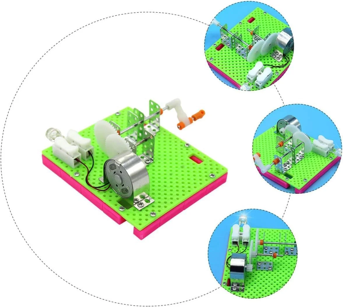 ژنراتور دستی NALACAL برای کودکان 6-14 سال: کیت علمی دستی قابل حمل آسیاب بادی، اسباب بازی دانش آموزان مدرسه