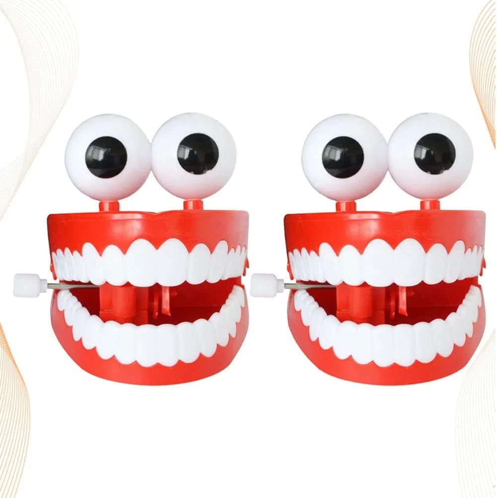 اسباب بازی کوکی دندان های متحرک پلاستیکی NALACAL، اسباب بازی آموزشی اولیه کوکی، اسباب بازی خنده دار دندان های مصنوعی، هدیه برای کودکان نوپا، غیر سمی و بدون بو (2 عدد)