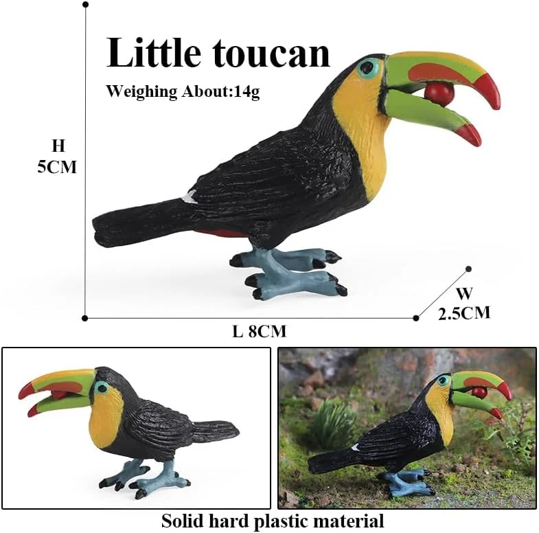 مجموعه 16 عددی مینیاتوری حیوانات حیات وحش جنگل، مجموعه اسباب بازی سافاری واقعی برای کودکان، مجموعه بازی آموزشی بادوام، شامل فیل، شیر، زرافه، ایده آل برای مهمانی و تزیین کیک