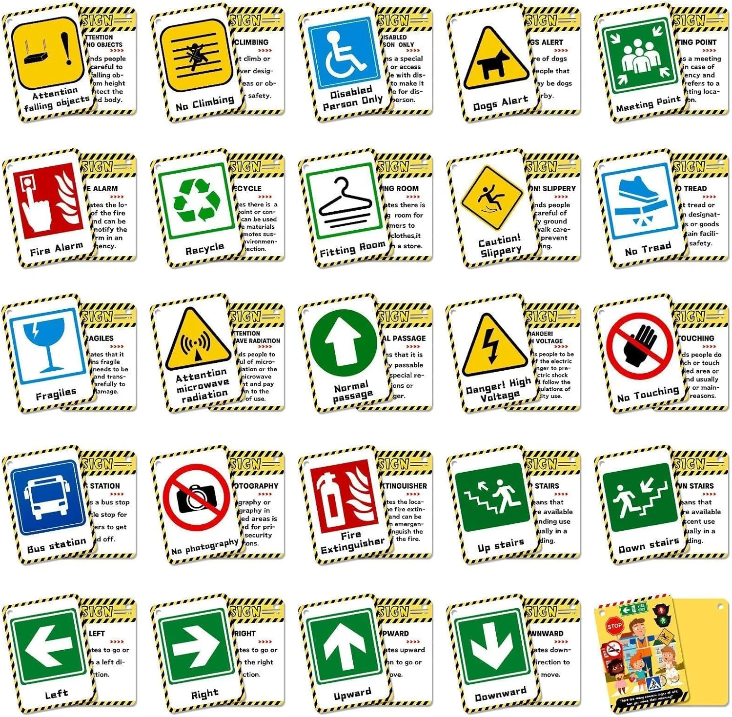 ۵۰ عدد کارت آموزشی علائم راهنمایی و رانندگی، بازی آموزشی برای کودکان، کارت های فلش، بازی حافظه، بازی آموزشی علائم راه، بازی تخته ای پیش دبستانی، بازی ایمنی راه برای پسران و دختران