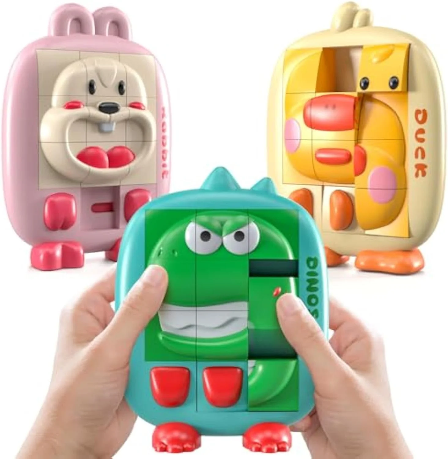 پازل کشویی 3 تکه NALACAL، پازل های فکری حیوانات، تقویت مهارت های حرکتی ظریف، بازی های آموزشی برای کودکان، بازی های مسافرتی، پازل چالش برانگیز، برای سنین 3-5 4-8 پسران دختران، برای شب های بازی