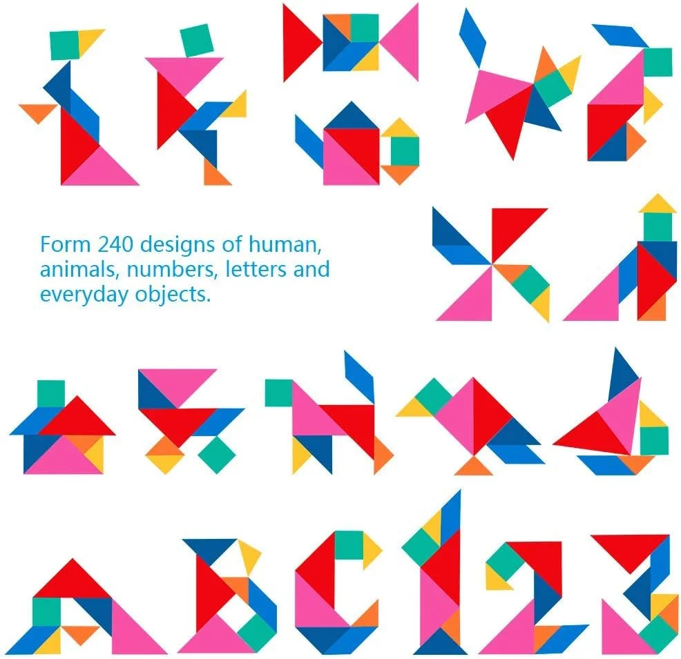 پازل تانگرام مسافرتی NALACAL با 3 مجموعه تانگرام مغناطیسی - بازی های برش اشکال اره مویی تانگو سفر جاده ای با راه حل - کتاب هوش اسباب بازی آموزشی هدیه فکری برای چالش کودک و بزرگسال