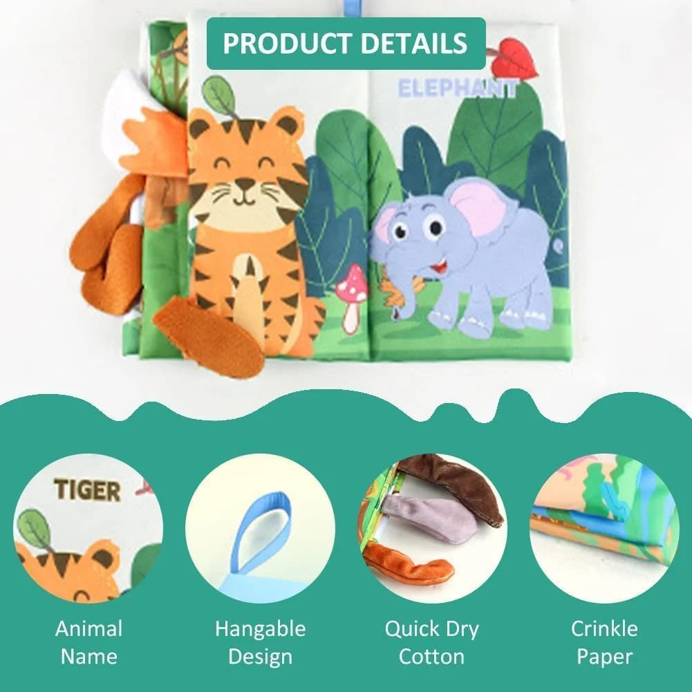 بسته دو عددی کتاب پارچه ای نرم نوزاد NALACAL، کتاب های تصویری سه بعدی، اسباب بازی آموزشی برای نوزادان، غیر سمی و ایمن برای 0-6 ماه، هدیه ایده آل برای پسران و دختران