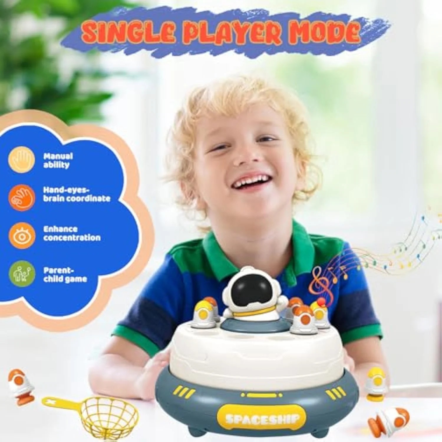 بازی رومیزی موشکی پرشی، بازی گرفتن موشک، بازی رومیزی شب بازی خانوادگی، اسباب بازی های آموزشی تعاملی با صدا، اسباب بازی های بازی ماهیگیری مغناطیسی، حالت PK با 2 تور، برای پسران و دختران 4-10 ساله