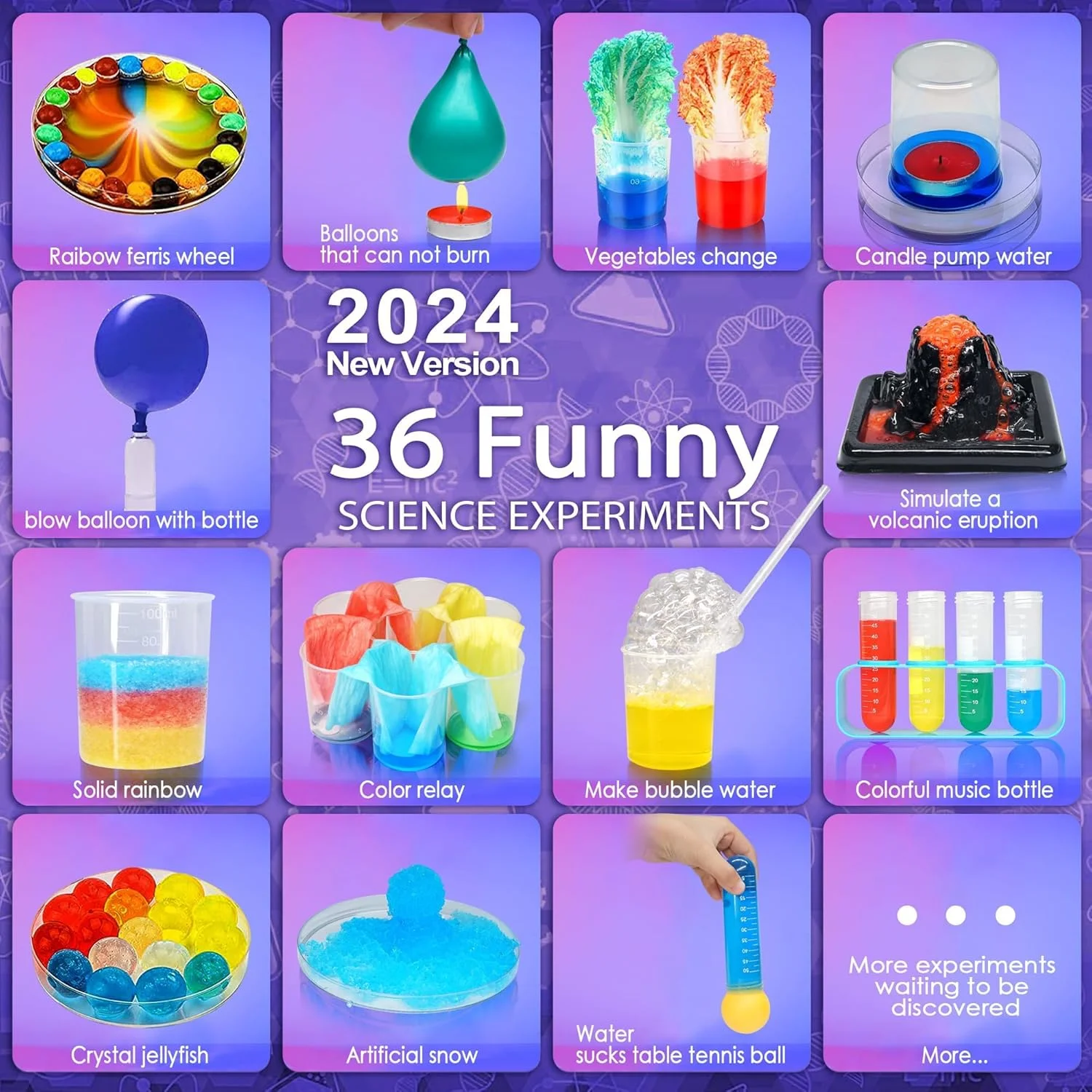 کیت علوم NALACAL برای کودکان، 36 آزمایش آزمایشگاهی بازی های آموزشی، بیش از 60 قطعه اسباب بازی علمی، هدیه کریسمس، هدیه تولد برای پسران و دختران 6-12 ساله
