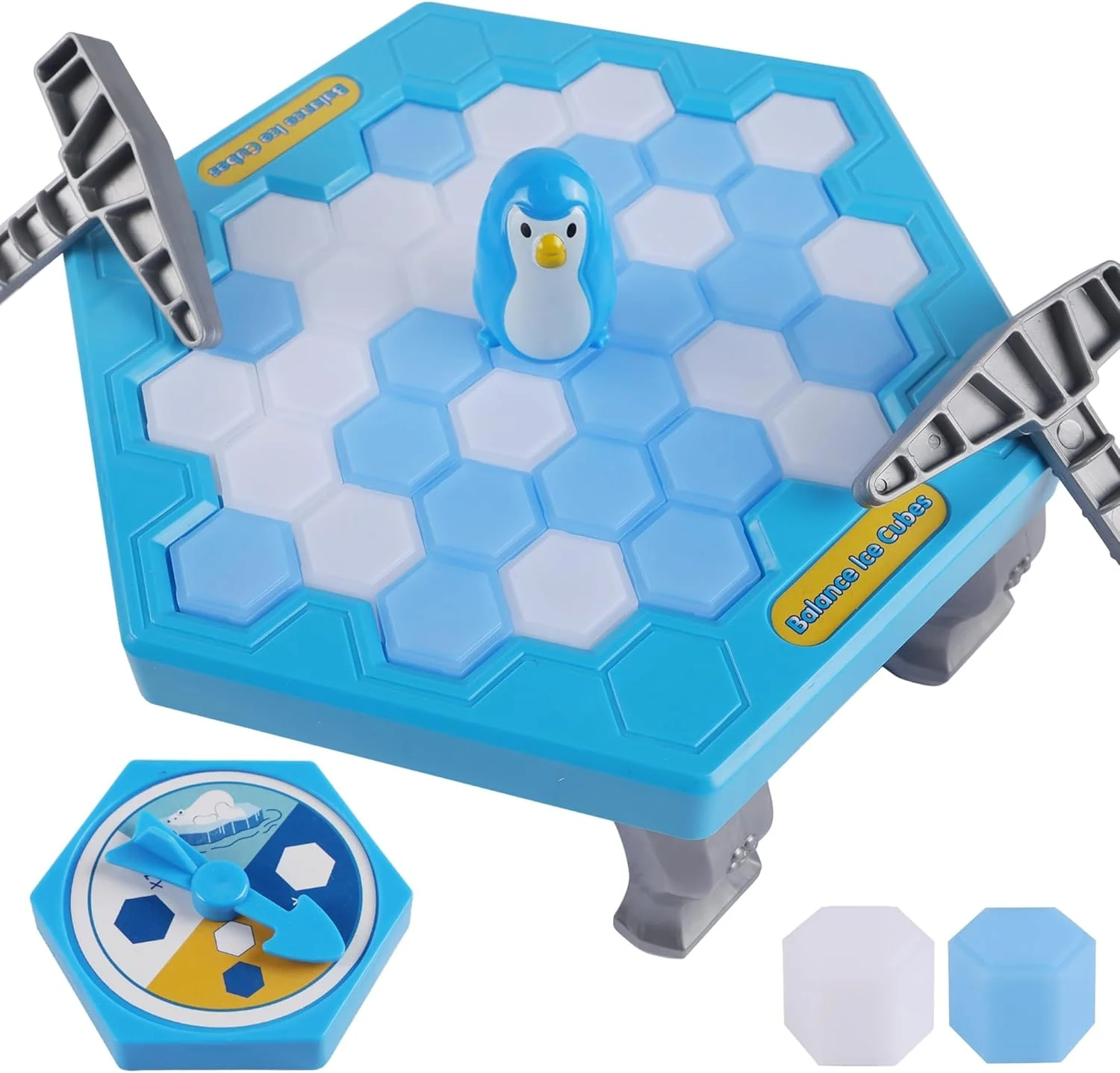 بازی رومیزی شکستن یخ و نجات پنگوئن NALACAL مناسب کودکان 4 تا 8 سال، بازی سرگرم کننده خانوادگی نجات پنگوئن روی یخ، اسباب بازی پازلی تله پنگوئن شکستن بلوک های یخ، هدیه روز کودک (46 قطعه یخ)