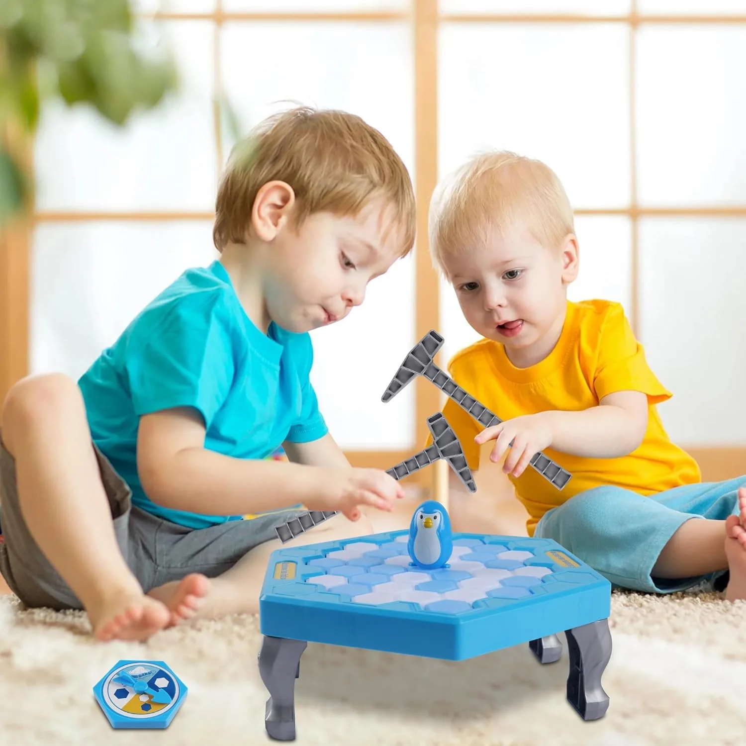 بازی رومیزی شکستن یخ و نجات پنگوئن NALACAL مناسب کودکان 4 تا 8 سال، بازی سرگرم کننده خانوادگی نجات پنگوئن روی یخ، اسباب بازی پازلی تله پنگوئن شکستن بلوک های یخ، هدیه روز کودک (46 قطعه یخ)