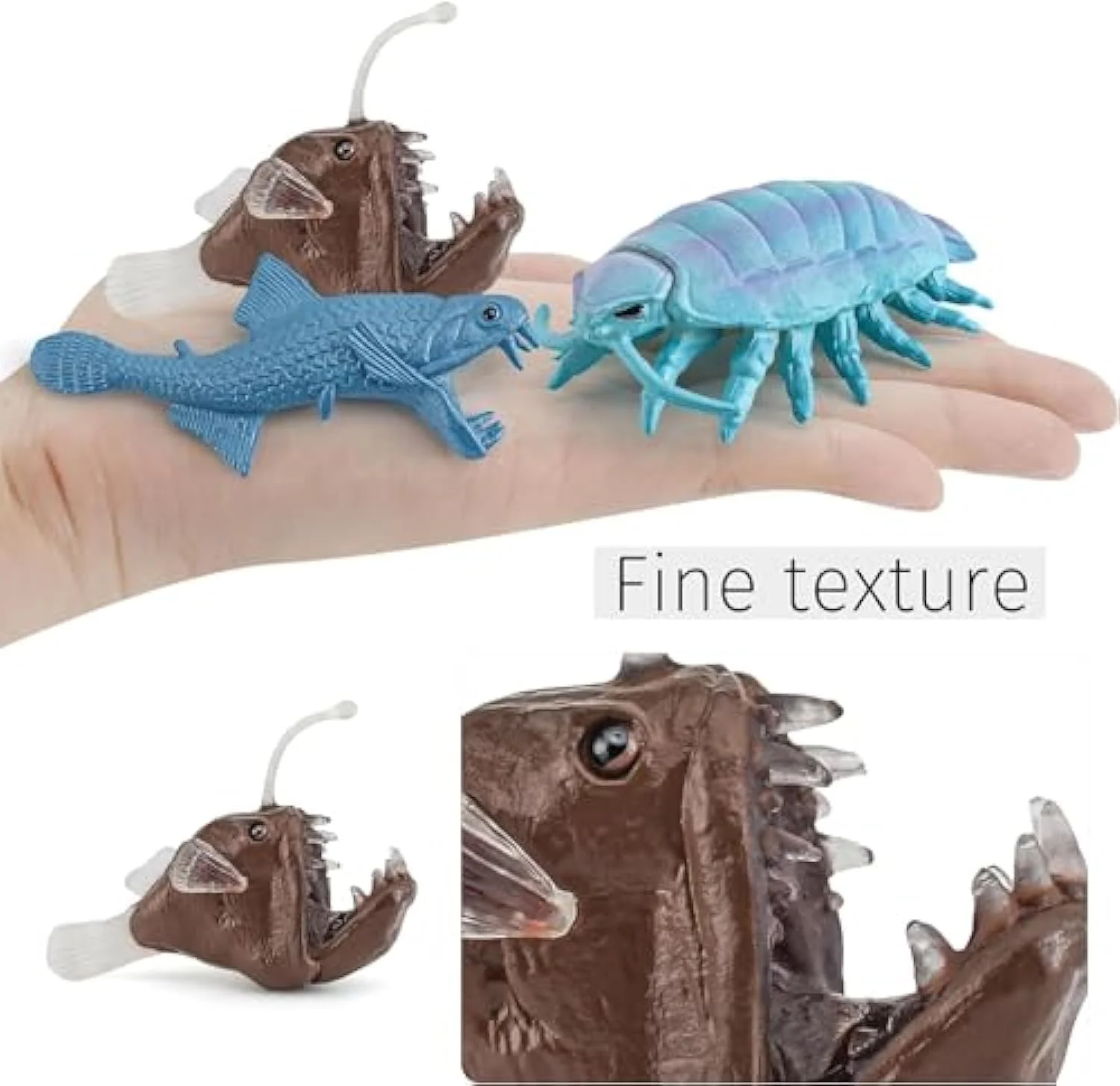 مجموعه 7 عددی فیگورهای موجودات اعماق دریا - مدل های واقعی حیوانات دریایی ماقبل تاریخ برای استفاده آموزشی و تزئینی