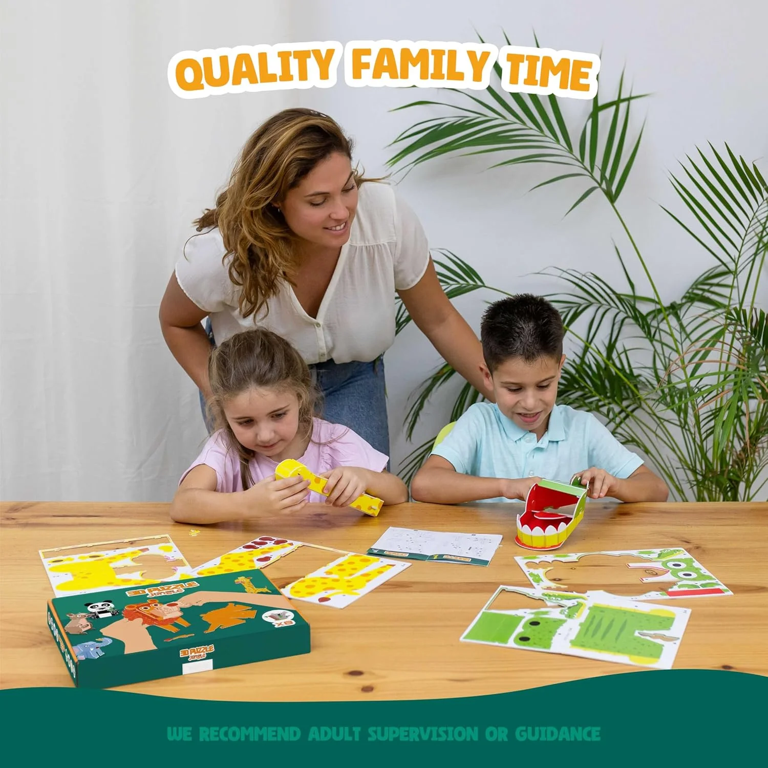 پازل های سه بعدی برای کودکان، بسته 8 عددی پازل حیوانات جنگل، اسباب بازی های آموزشی برای پسران و دختران، هدایای تولد و کریسمس، اسباب بازی های اره منبت کاری سه بعدی برای کودکان