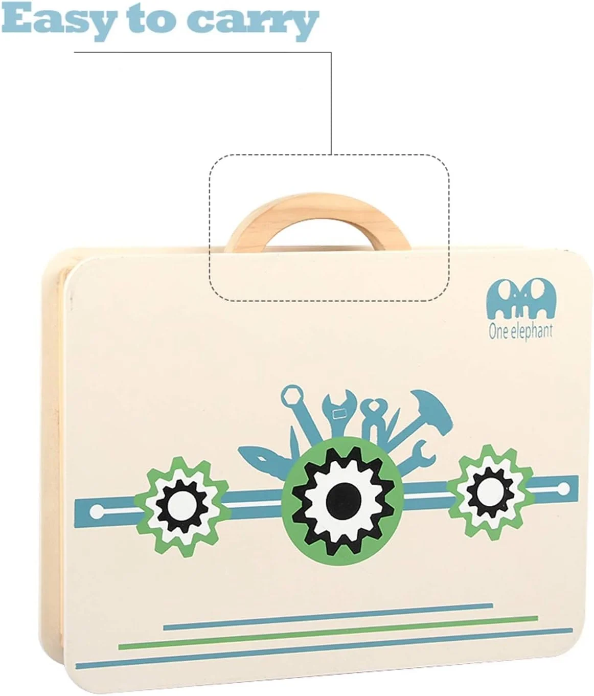 مجموعه ابزار چوبی ۴۳ تکه NALACAL، اسباب بازی ساخت و ساز برای کودکان نوپا، مجموعه نقش آفرینی برای پسران و دختران ۳، ۴ و ۵ ساله، اسباب بازی آموزشی برای رشد اولیه