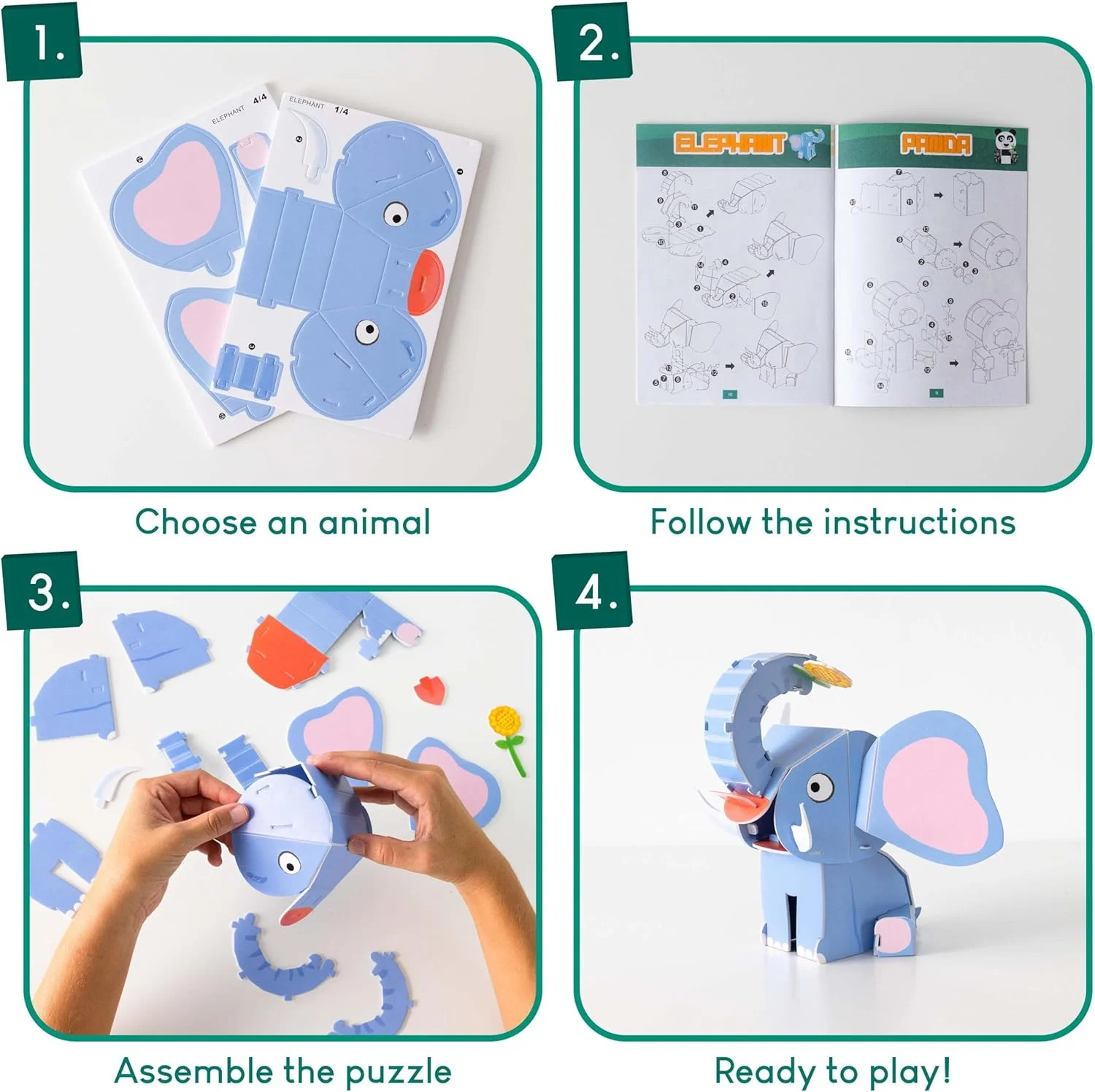 پازل های سه بعدی برای کودکان، بسته 8 عددی پازل حیوانات جنگل، اسباب بازی های آموزشی برای پسران و دختران، هدایای تولد و کریسمس، اسباب بازی های اره منبت کاری سه بعدی برای کودکان