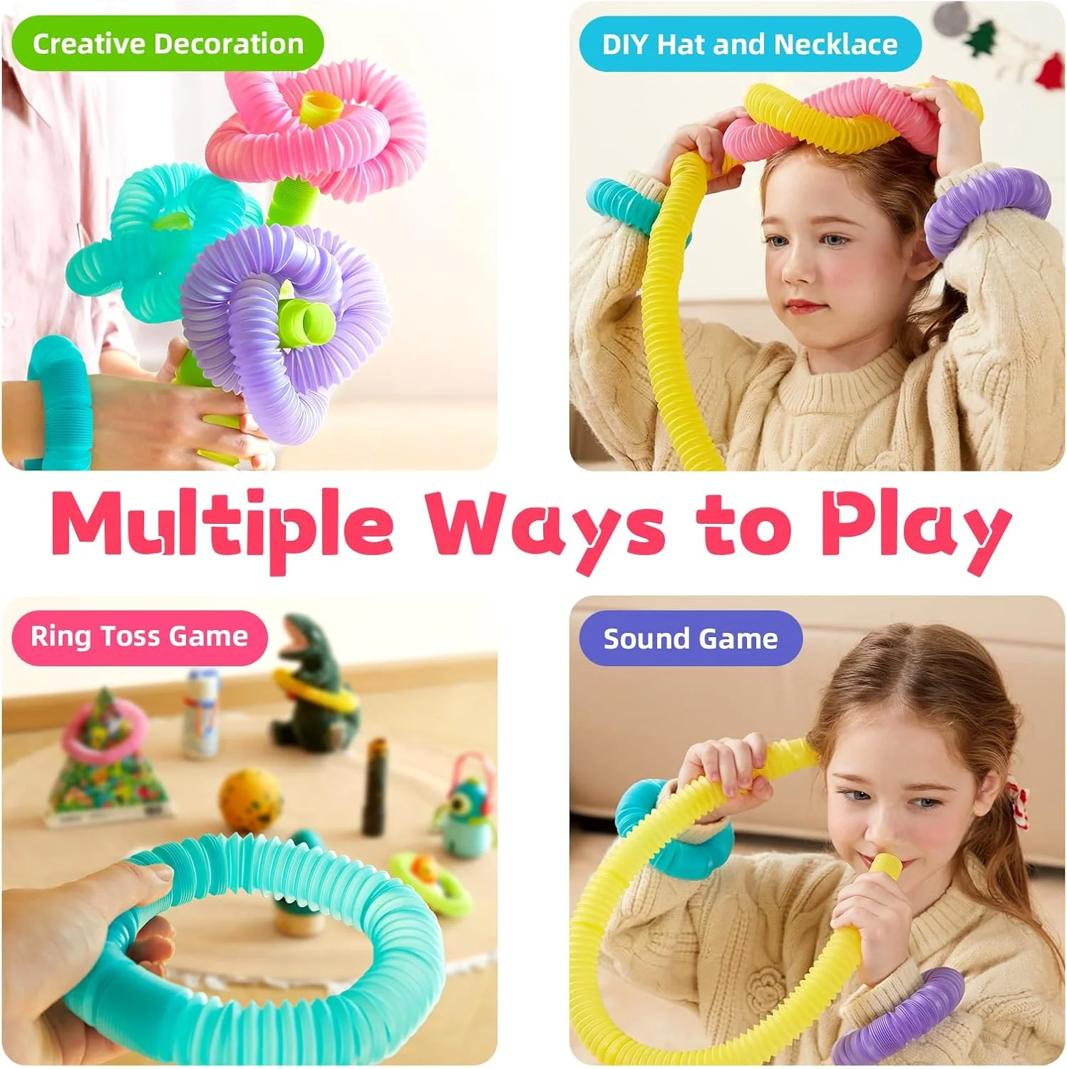لوله‌های پاپ درخشان، اسباب‌بازی‌های کششی کودکان، اسباب‌بازی‌های حسی کودکان نوپا، هدیه جشن تولد، تزئینات مهمانی، اسباب‌بازی‌های درخشان در تاریکی برای فعالیت‌های یادگیری کودکان نوپا برای پسران و دختران 4 5 6 7 8 ساله