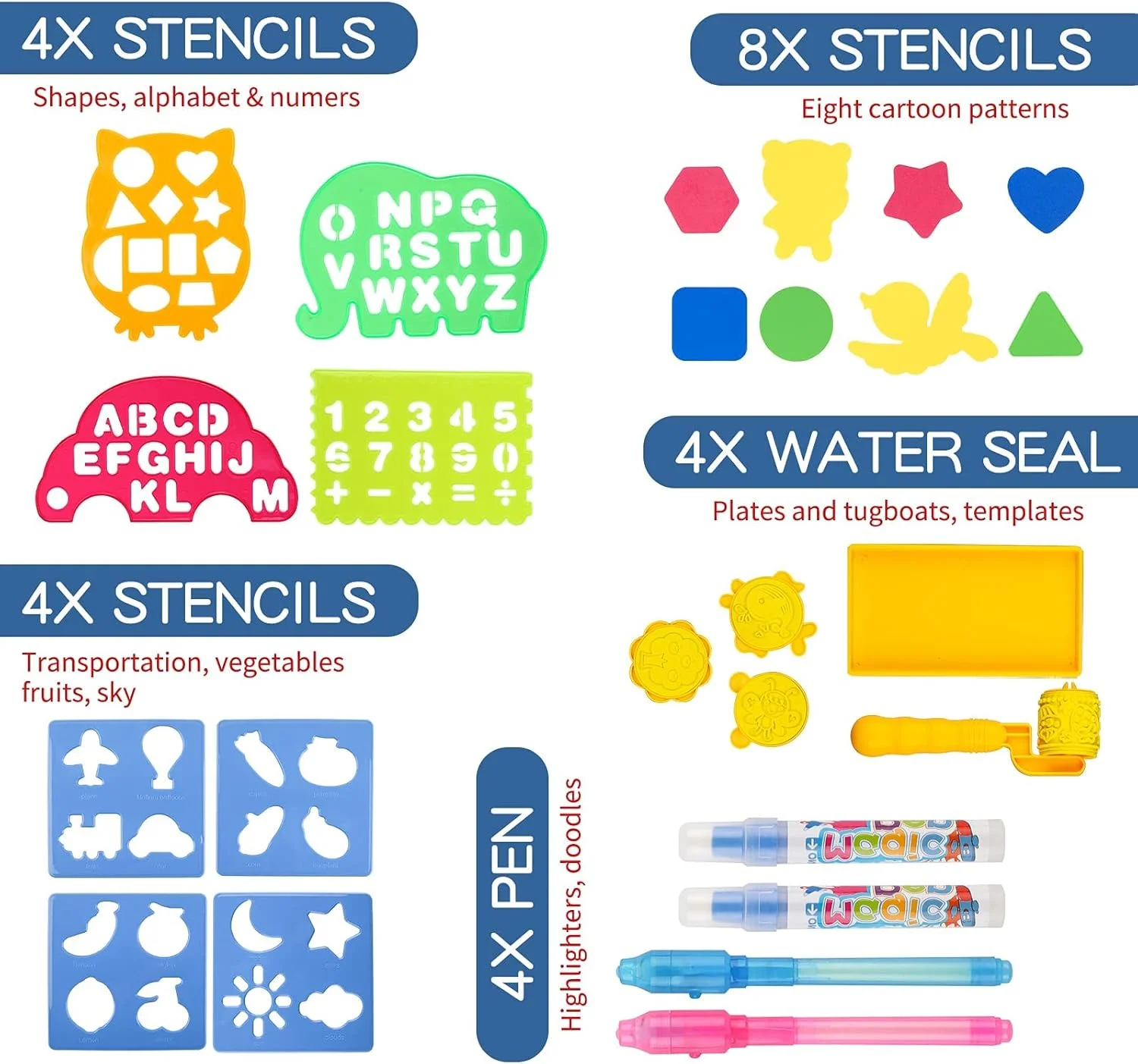 پد نقاشی جادویی آبی NALACAL، اسباب بازی پد نقاشی آبرنگی کودکان، 101 در 81 سانتی متر، پد بزرگ نقاشی و نوشتن برای کودکان نوپا، اسباب بازی آموزشی رنگ آمیزی، غیر سمی برای دختران و پسران 2 تا 8 ساله