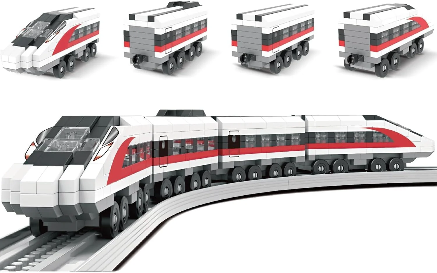 مجموعه ساخت لوکوموتیو بخار راه آهن یکپارچهسازی با سیستمعامل NALACAL، مدل قطار باری شهری با مسیر، هدایای خلاقانه برای کودکان و بزرگسالان، مجموعه مسافربری اکسپرس