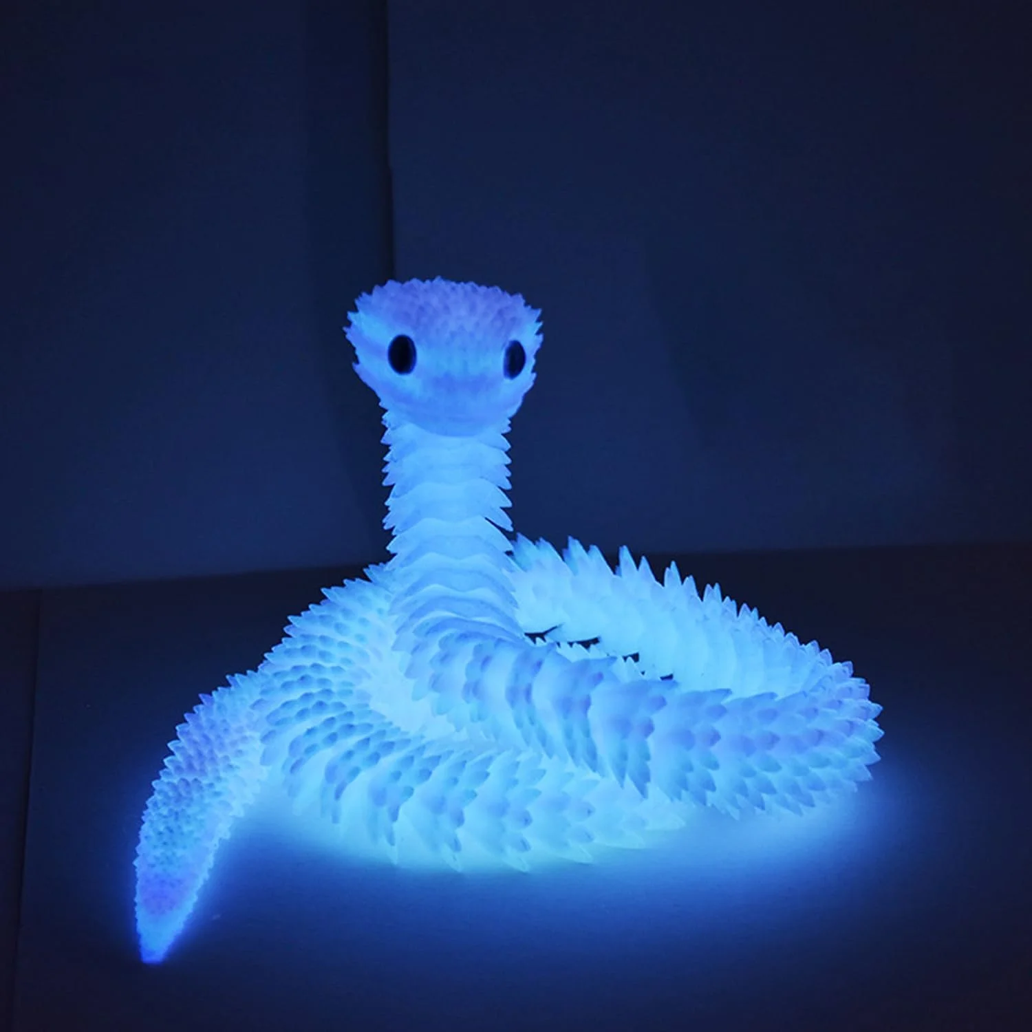 حیوانات چاپ سه بعدی - افعی مار، مار مفصلی چاپ سه بعدی، مدل تزئینی حیوانات چاپ سه بعدی، اسباب بازی خلاقانه خنده دار، هدیه جشنواره برای دوستان (نورانی)