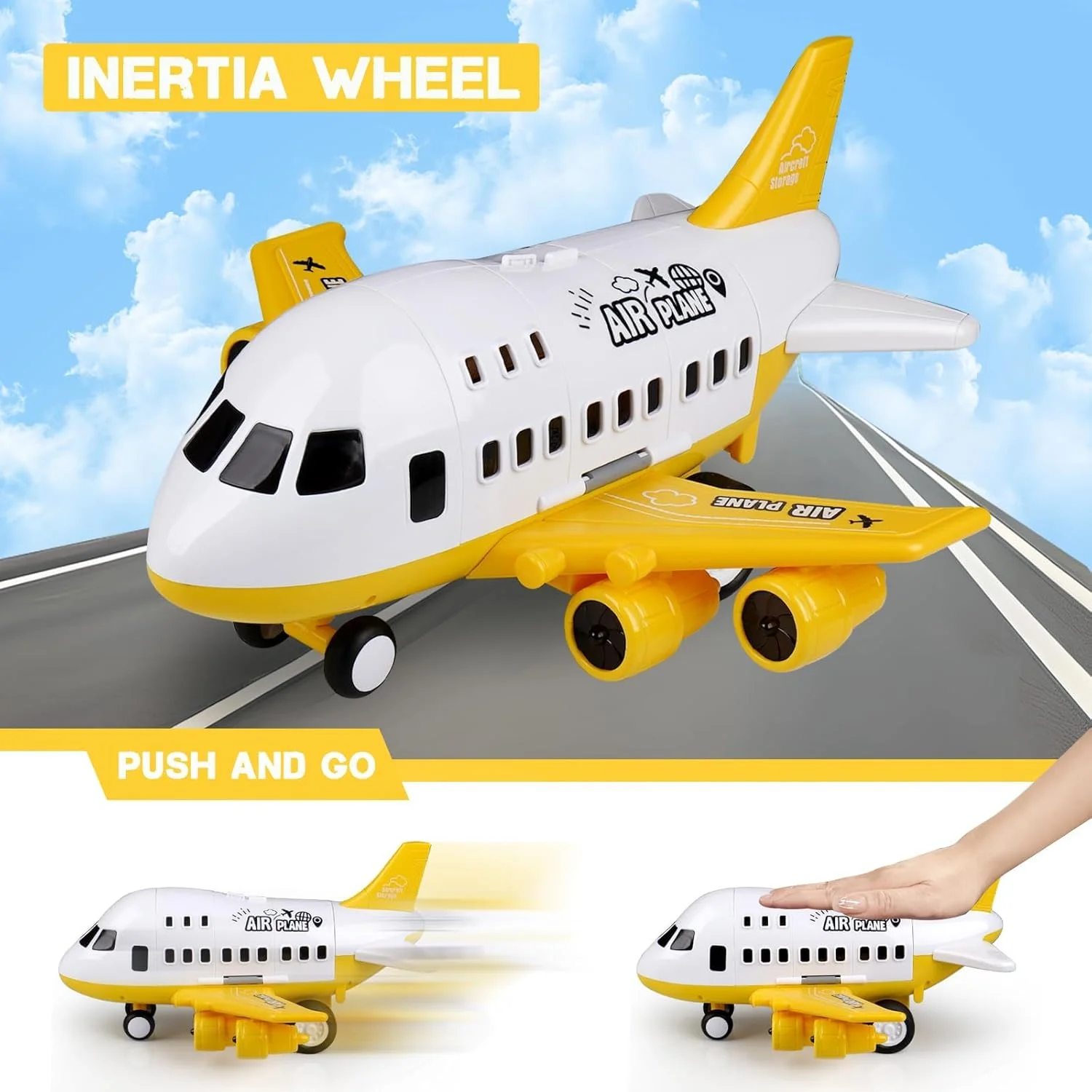 مجموعه اسباب بازی هواپیمای باربری NALACAL با 6 مینی ماشین - ایده آل برای کودکان 3 تا 8 سال، اسباب بازی هواپیمای حمل و نقل بزرگ برای بازی خلاقانه، هدیه برای کودکان