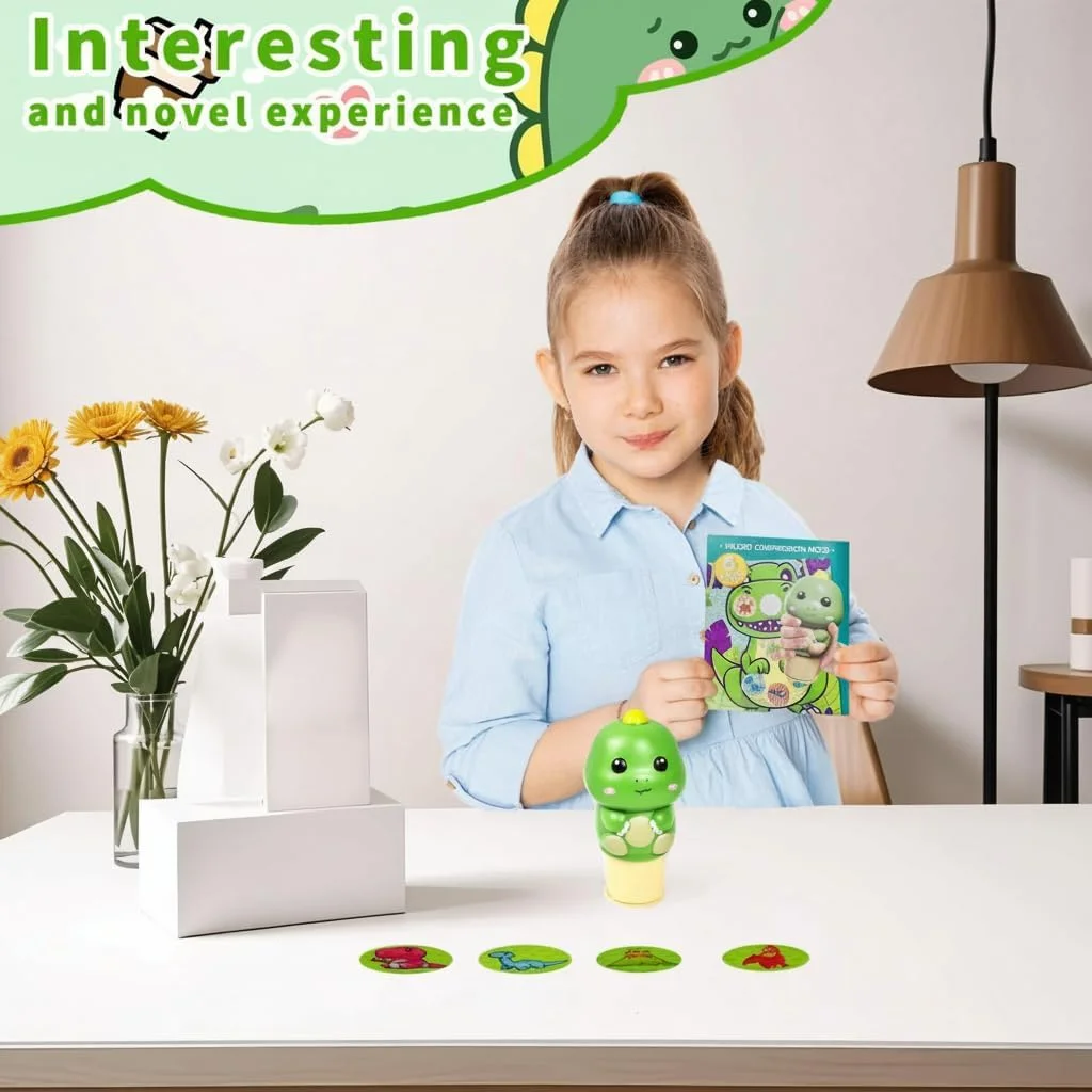 کتاب استیکر، استیکرهای سرگرم‌کننده و رنگارنگ، پد فعالیت و 100 استیکر، اسباب‌بازی هنری و کاردستی، شخصیت کلکسیونی - اسباب‌بازی خلاقانه برای سفر، مناسب برای پسران و دختران 3 سال به بالا (دایناسور)