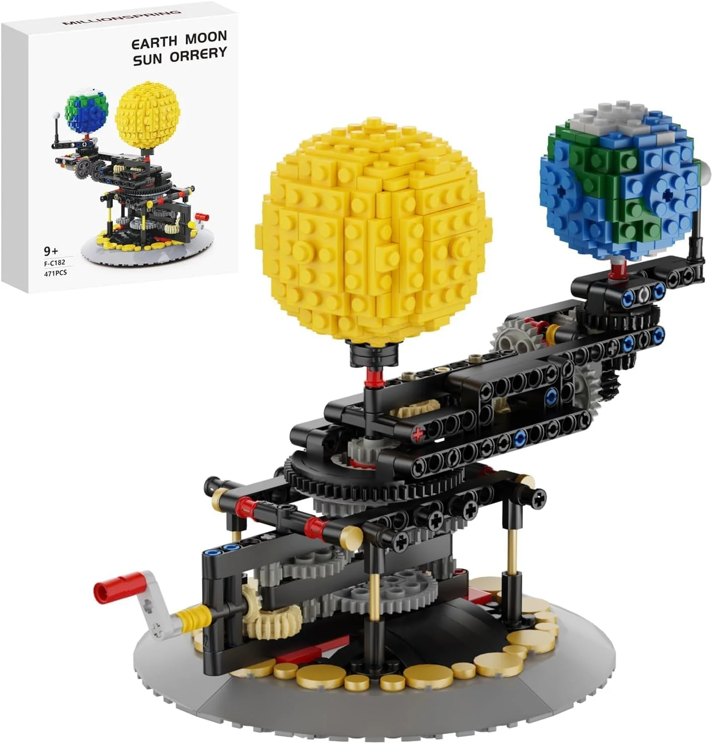 مدل منظومه شمسی، زمین، ماه و خورشید، مدل بلوک ساختنی منظومه شمسی، سازگار با مجموعه سیارات فضایی لگو، اسباب بازی های معماری آموزشی علمی برای سنین 6 7 8 9 10 11 12+ پسران و دختران