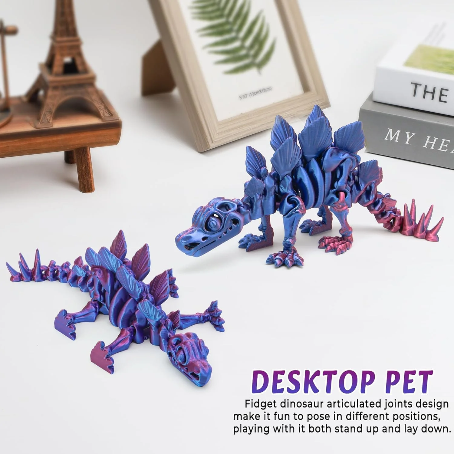 دایناسور چاپ سه بعدی، اسباب بازی اژدهای مفصلی برای بزرگسالان، اسکلت دینو با مفاصل متحرک، پرکننده سبد عید پاک، اسباب بازی کاهش استرس برای اوتیسم، دکوراسیون منزل، استگوسور