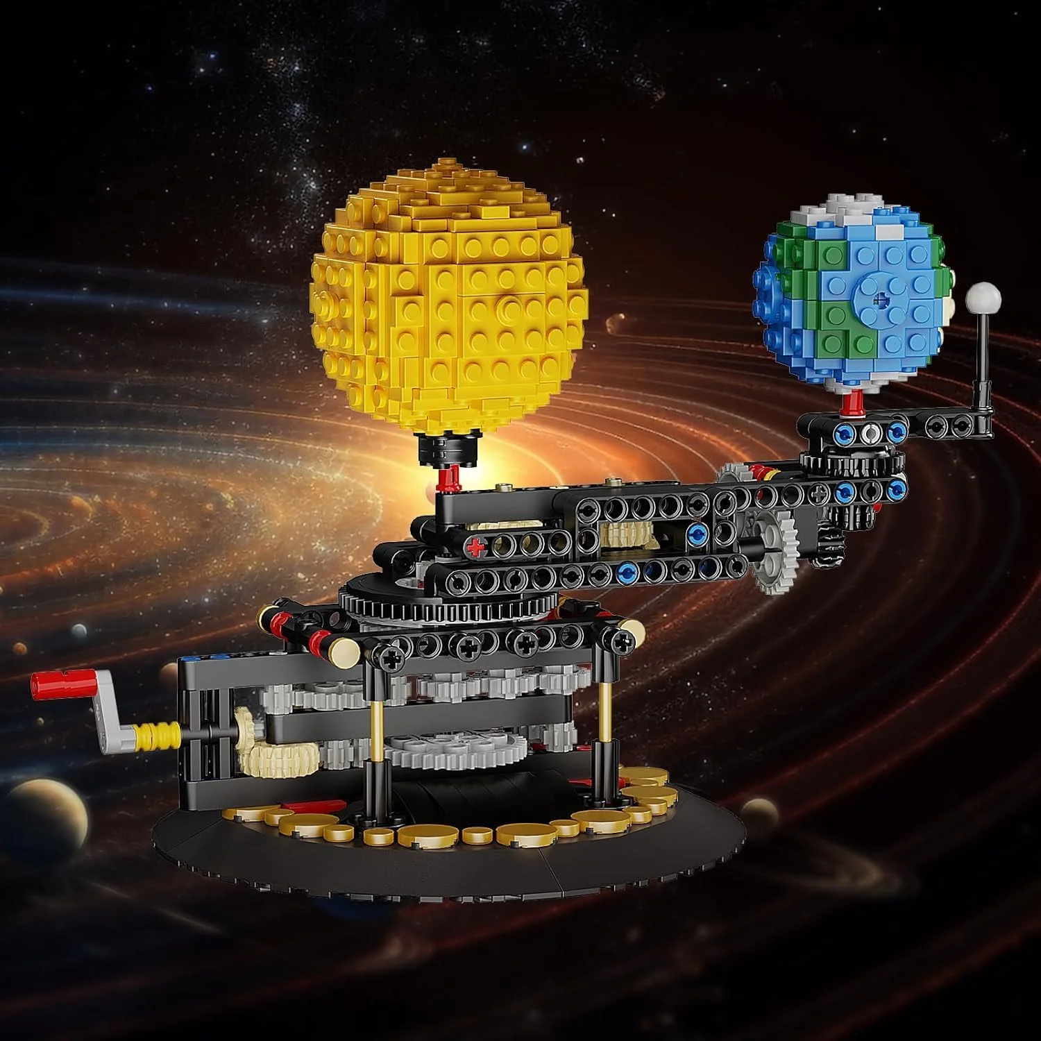 مدل منظومه شمسی، زمین، ماه و خورشید، مدل بلوک ساختنی منظومه شمسی، سازگار با مجموعه سیارات فضایی لگو، اسباب بازی های معماری آموزشی علمی برای سنین 6 7 8 9 10 11 12+ پسران و دختران