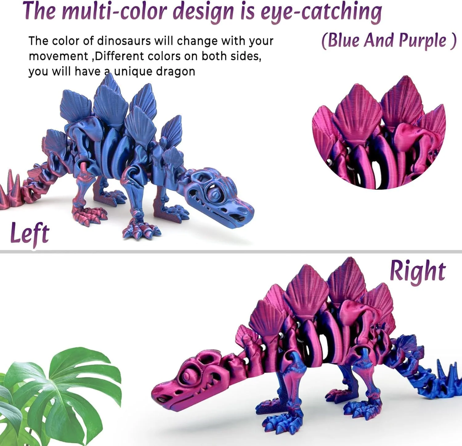 دایناسور چاپ سه بعدی، اسباب بازی اژدهای مفصلی برای بزرگسالان، اسکلت دینو با مفاصل متحرک، پرکننده سبد عید پاک، اسباب بازی کاهش استرس برای اوتیسم، دکوراسیون منزل، استگوسور