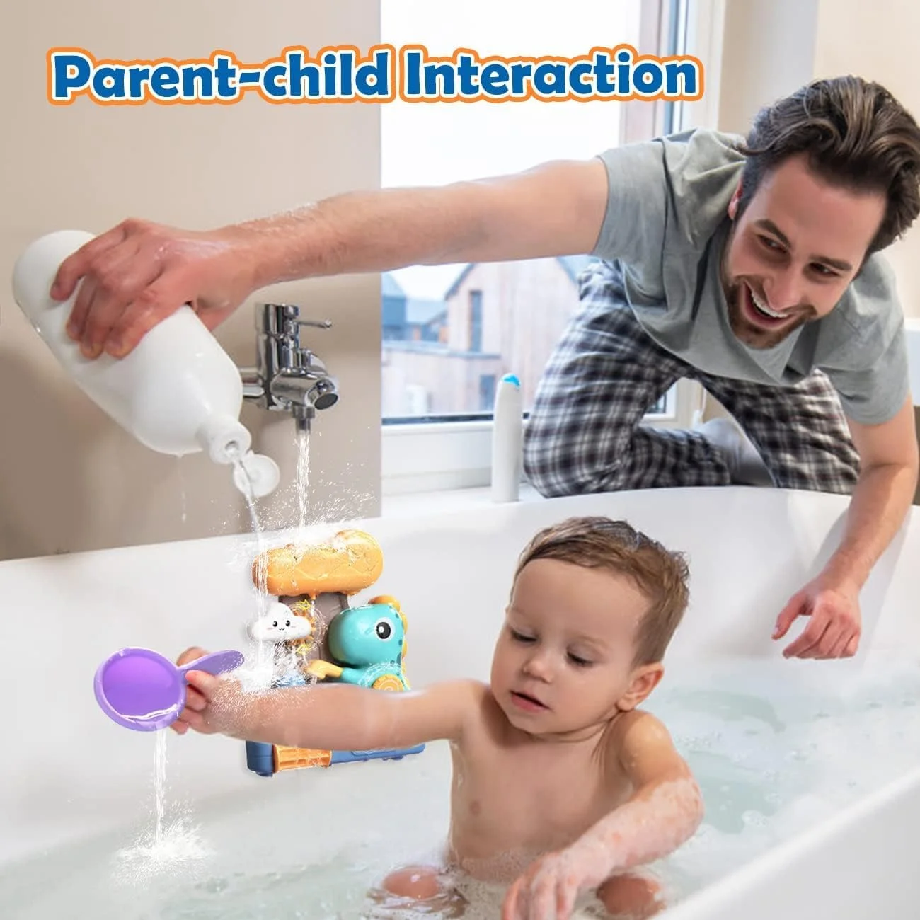 اسباب بازی حمام کودک NALACAL، اسباب بازی های حمام دایناسور زیبا ایستگاه آبشار دوش با فنجان، اسباب بازی های حمام دایناسور برای دیوار وان حمام و دوش حمام استخر شنا اسباب بازی آبپاش فضای باز
