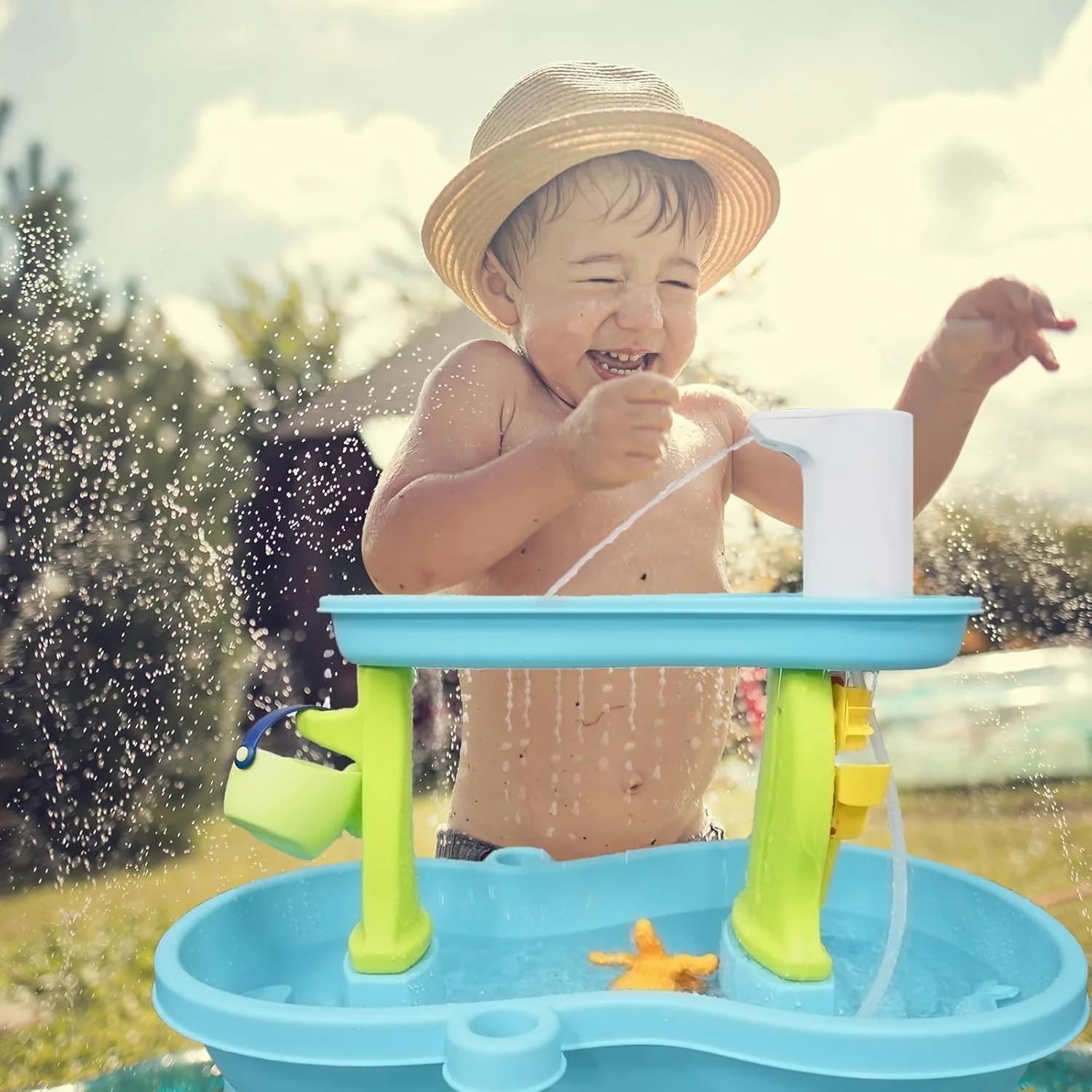 پمپ آب میز بازی کودک نالاکال با باتری، پمپ با دوام 4 ساعته برای میز بازی شن و آب کودکان، لوازم جانبی میز فعالیت کودکان نوپا، اسباب بازی عالی تابستانی در فضای باز برای پسران و دختران