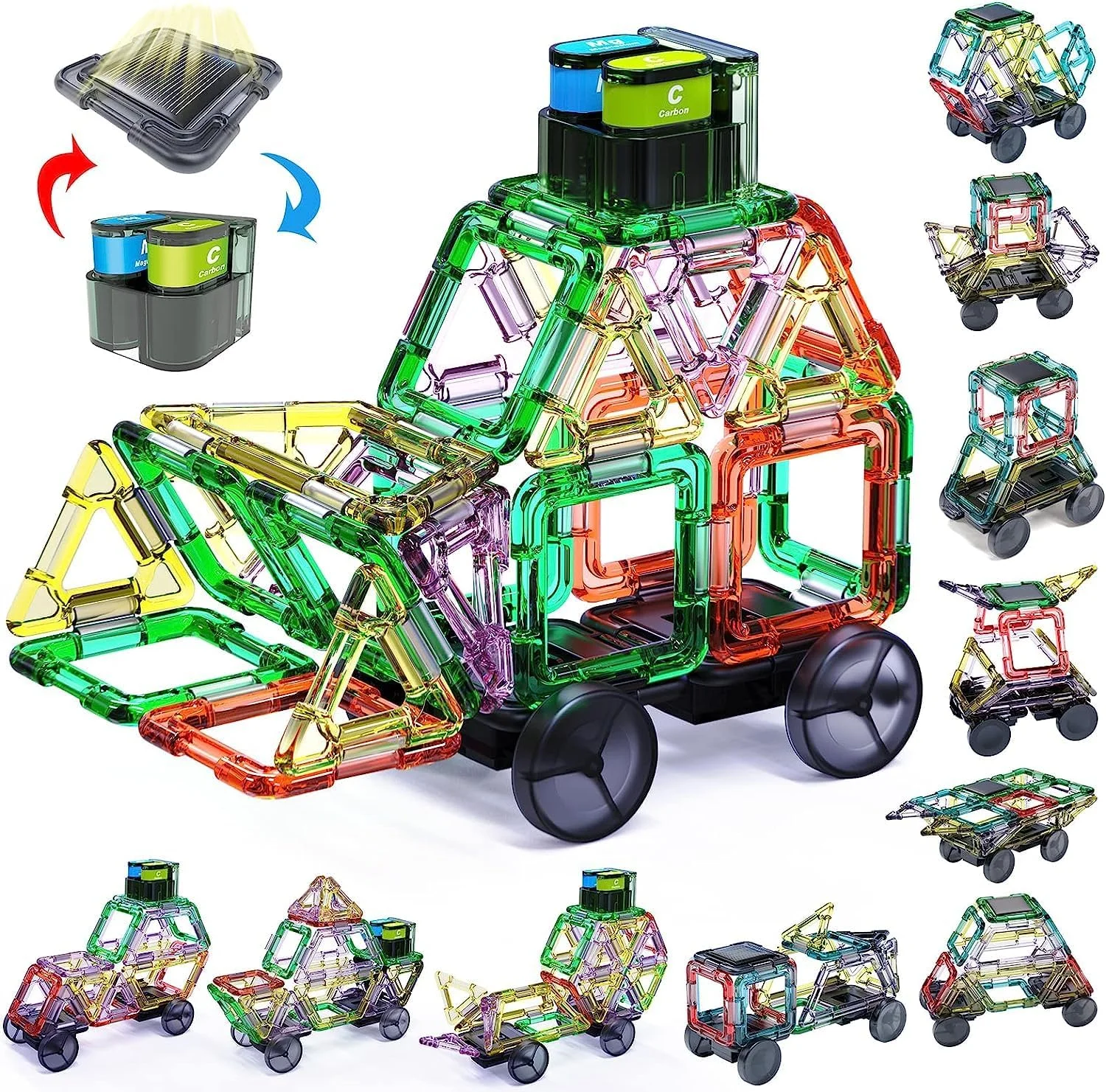 پروژه های STEM ماشین خورشیدی NALACAL برای کودکان، 16 در 1 اسباب بازی های خلاقانه آموزشی، اسباب بازی های ساختنی برای پسران و دختران نوجوان 8-14 ساله، 90 قطعه