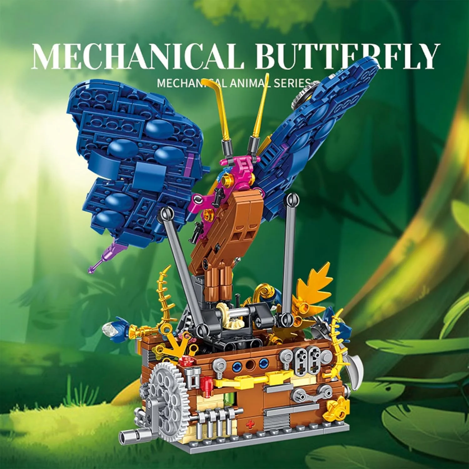 اسباب بازی ست بلوک ساخت پروانه استیم‌پانک، مدل کیت آجرهای حیوانات بال زننده اتصال مکانیکی خلاقانه، هدایای مجموعه مدل اسباب بازی کلاسیک، هدیه دکور خانه برای کودکان و بزرگسالان (594 قطعه)