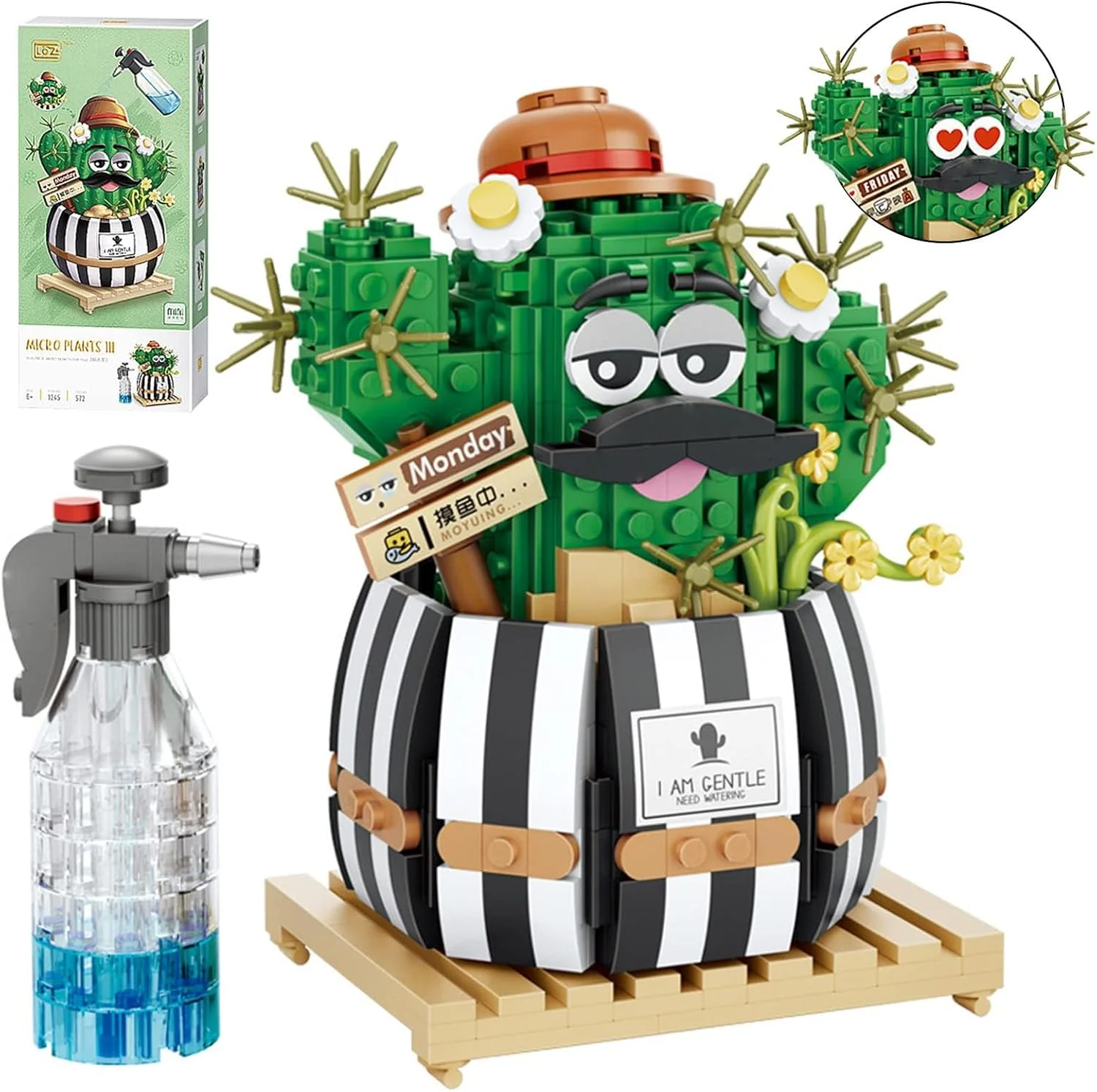 مجموعه بلوک‌های ساختمانی بونسای کاکتوس کروی کوچک NALACAL، دکوری برای خانه، دسته گل مصنوعی، آجرهای ساختنی اسباب‌بازی، اسباب‌بازی کلکسیونی ساختنی، هدیه خلاقانه برای کودکان و بزرگسالان