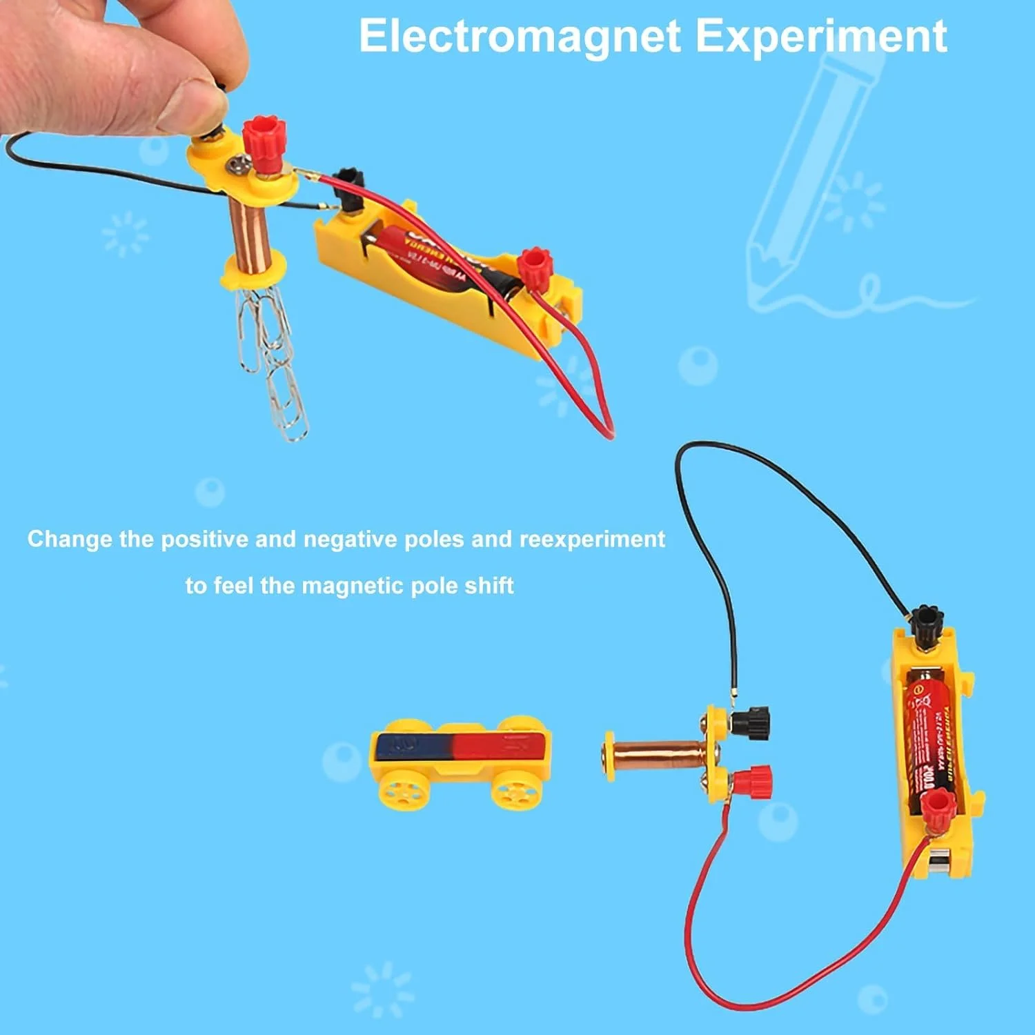 کیت الکترومغناطیس علمی TERRIFI برای کودکان، کیت آزمایش برق و مغناطیس، کیت STEM فیزیک، مجموعه آهنربای آزمایش علمی آموزشی، شامل آهنربا/قطب نما/مدار و غیره کیت الکترومغناطیس علمی TERRIFI برای کودکان، کیت آزمایش برق و مغناطیس، کیت STEM فیزیک، مجموعه آهنربای آزمایش علمی آموزشی، شامل آهنربا/قطب نما/مدار و غیره