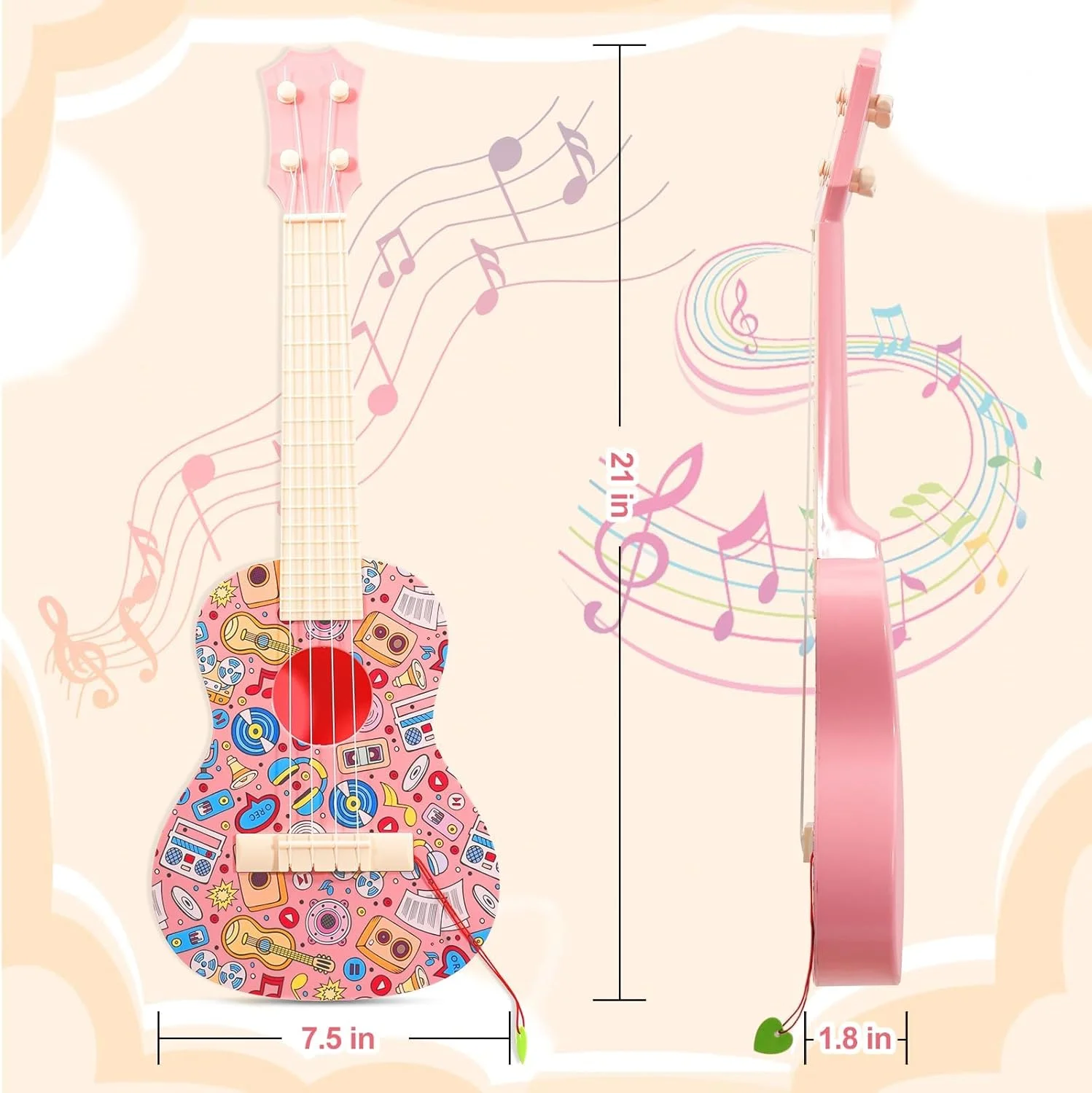 یوکللی گرافیتی رنگارنگ ۲۱ اینچی TERRIFI برای کودکان، ساز موسیقی ۴ سیم برای یادگیری، اسباب بازی آموزشی به همراه پیک، ایده آل برای کودکان ۳ تا ۱۲ سال، پسران و دختران نوپا (صورتی) یوکللی گرافیتی رنگارنگ ۲۱ اینچی TERRIFI برای کودکان، ساز موسیقی ۴ سیم برای یادگیری، اسباب بازی آموزشی به همراه پیک، ایده آل برای کودکان ۳ تا ۱۲ سال، پسران و دختران نوپا (صورتی)